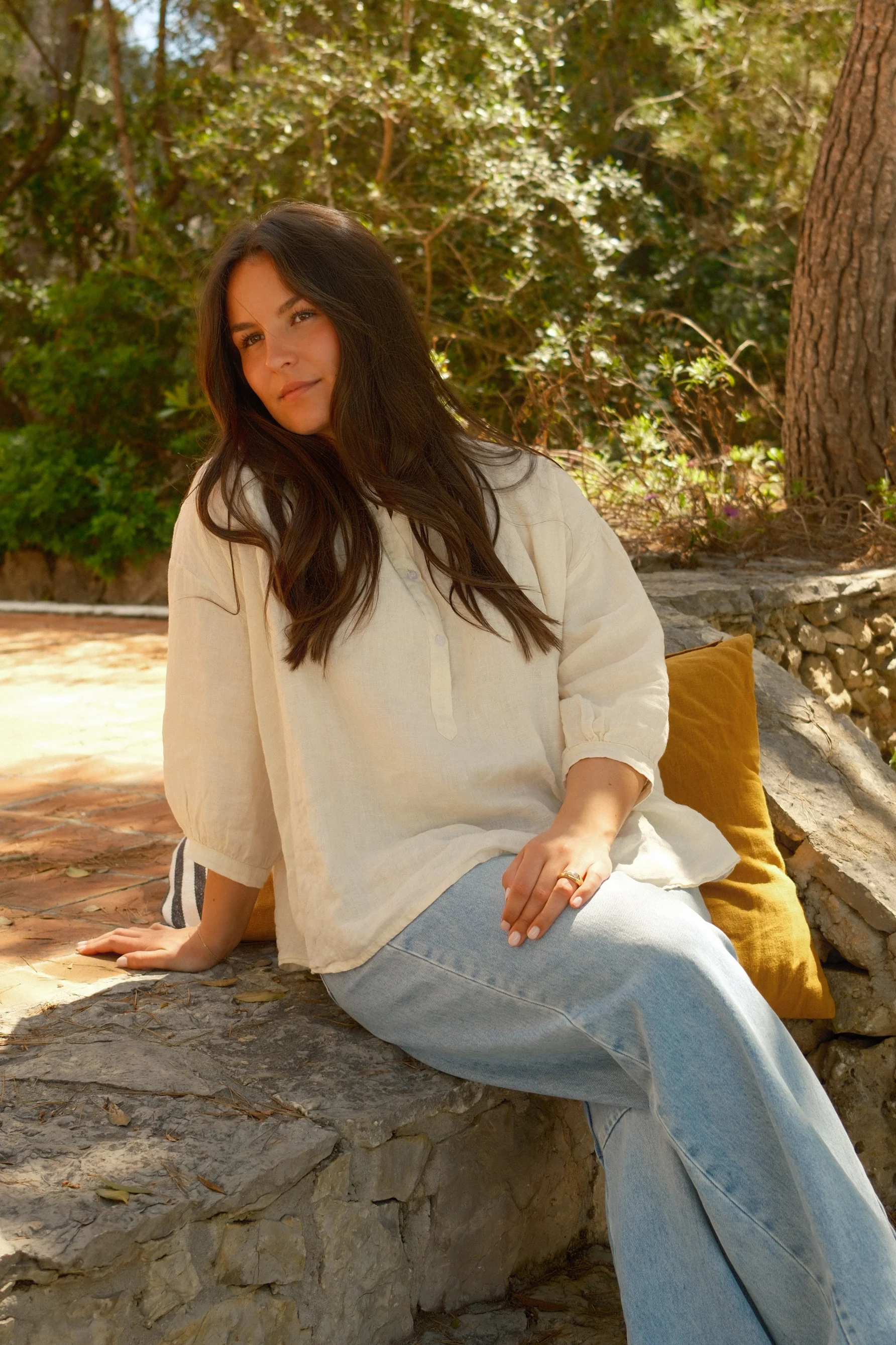 100% LINNEN VENICE BLOUSE ECRU - Image 6
