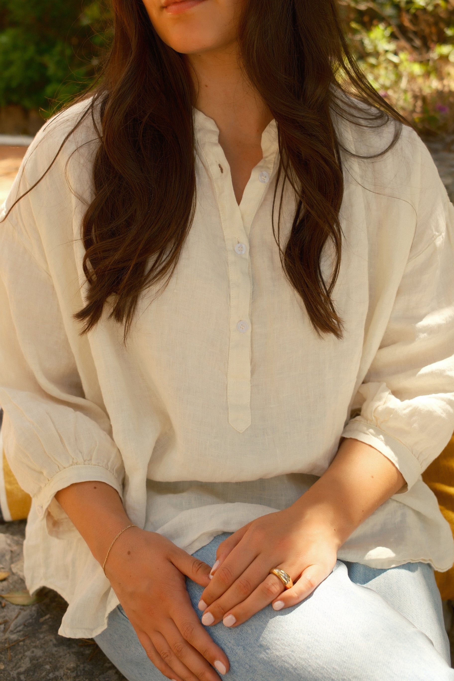 100% LINNEN VENICE BLOUSE ECRU - Image 7