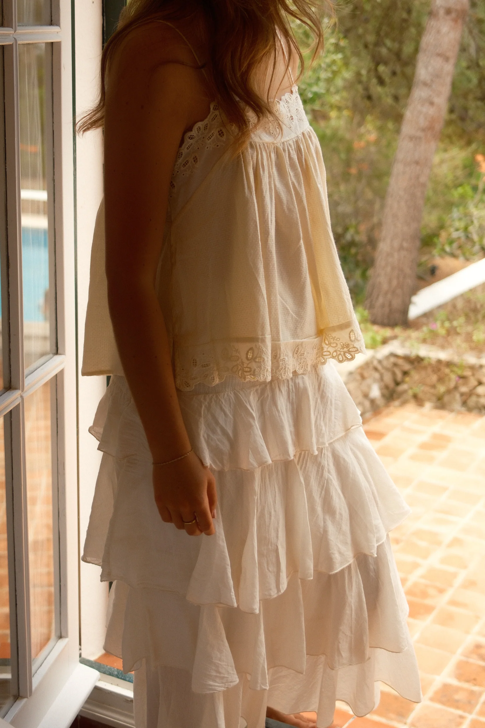 MAXI VOLANT SKIRT ECRU - Image 8