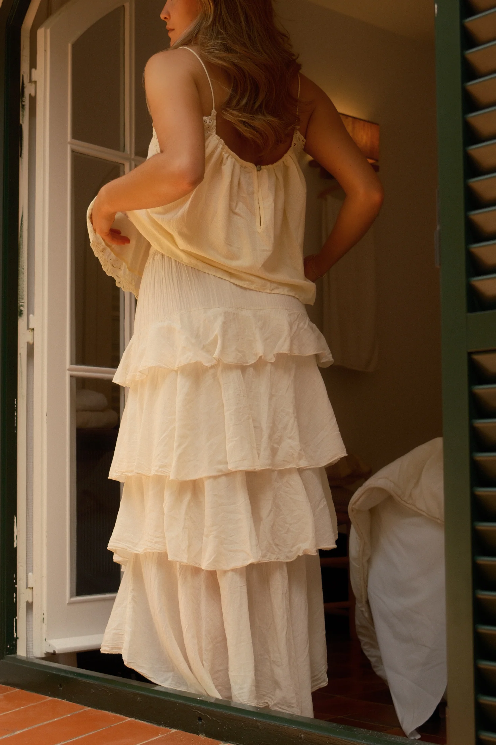 MAXI VOLANT SKIRT ECRU - Image 6