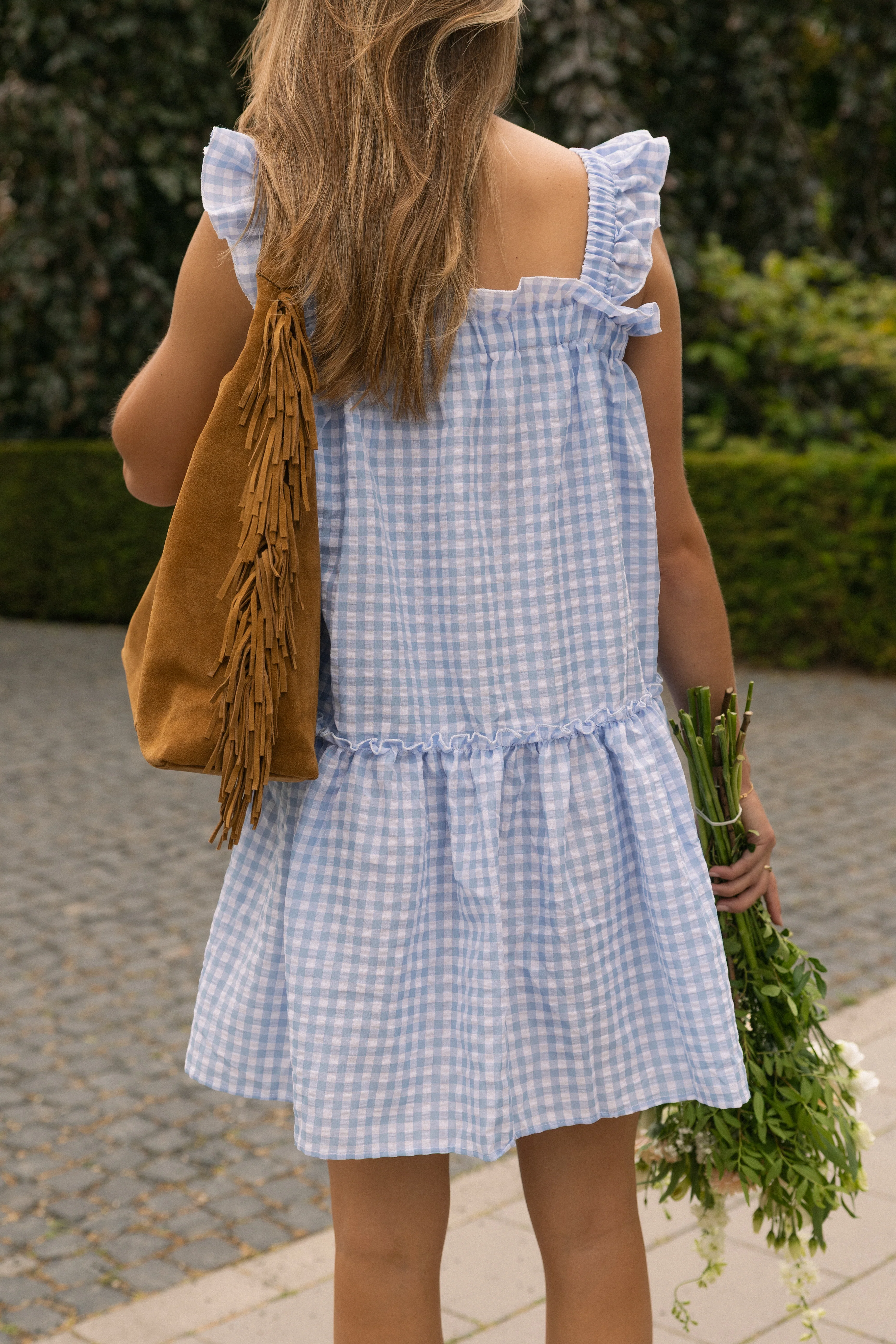 CHECKED EMILY DRESS BLUE - Image 3