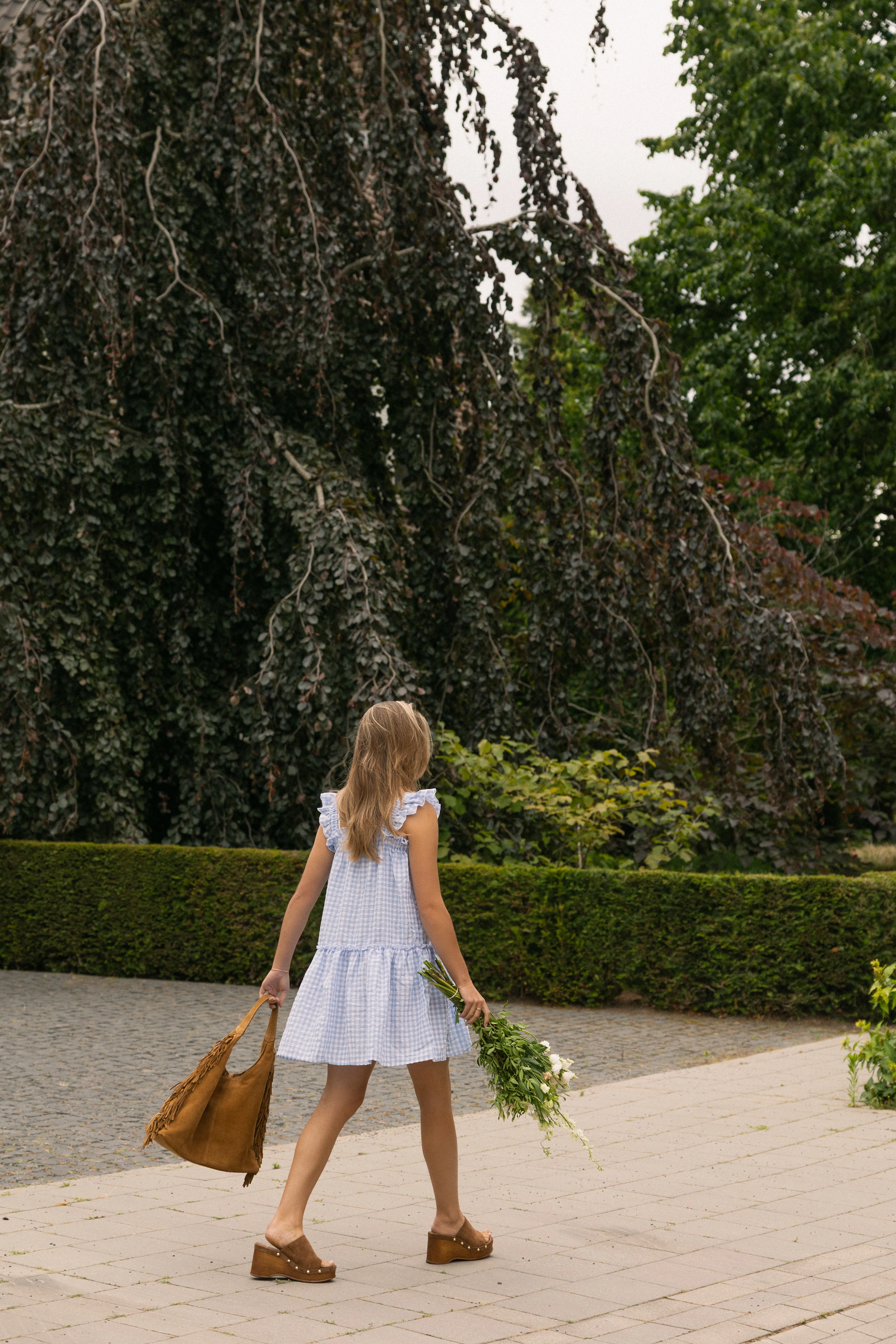 CHECKED EMILY DRESS BLUE - Image 4