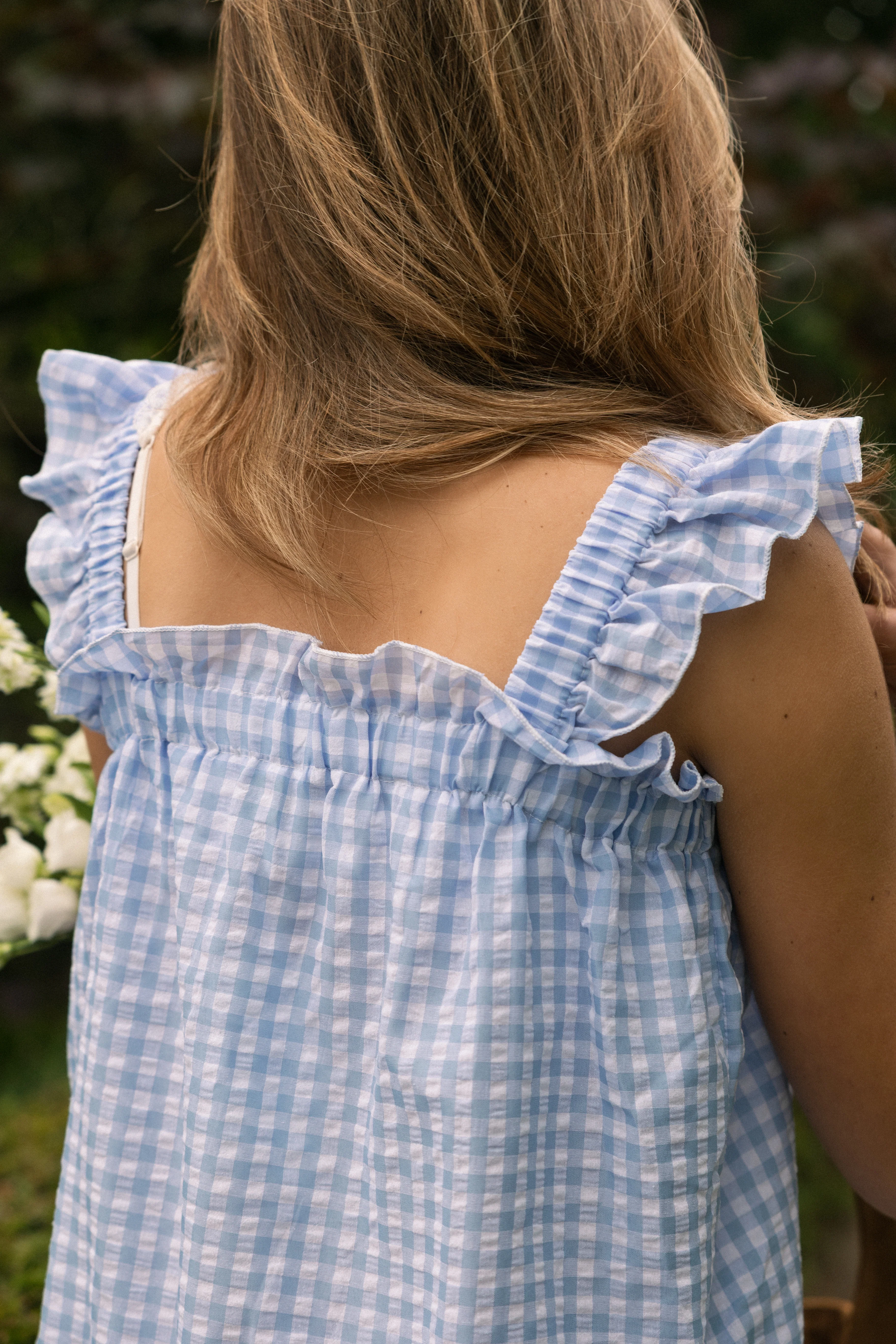 CHECKED EMILY DRESS BLUE - Image 6