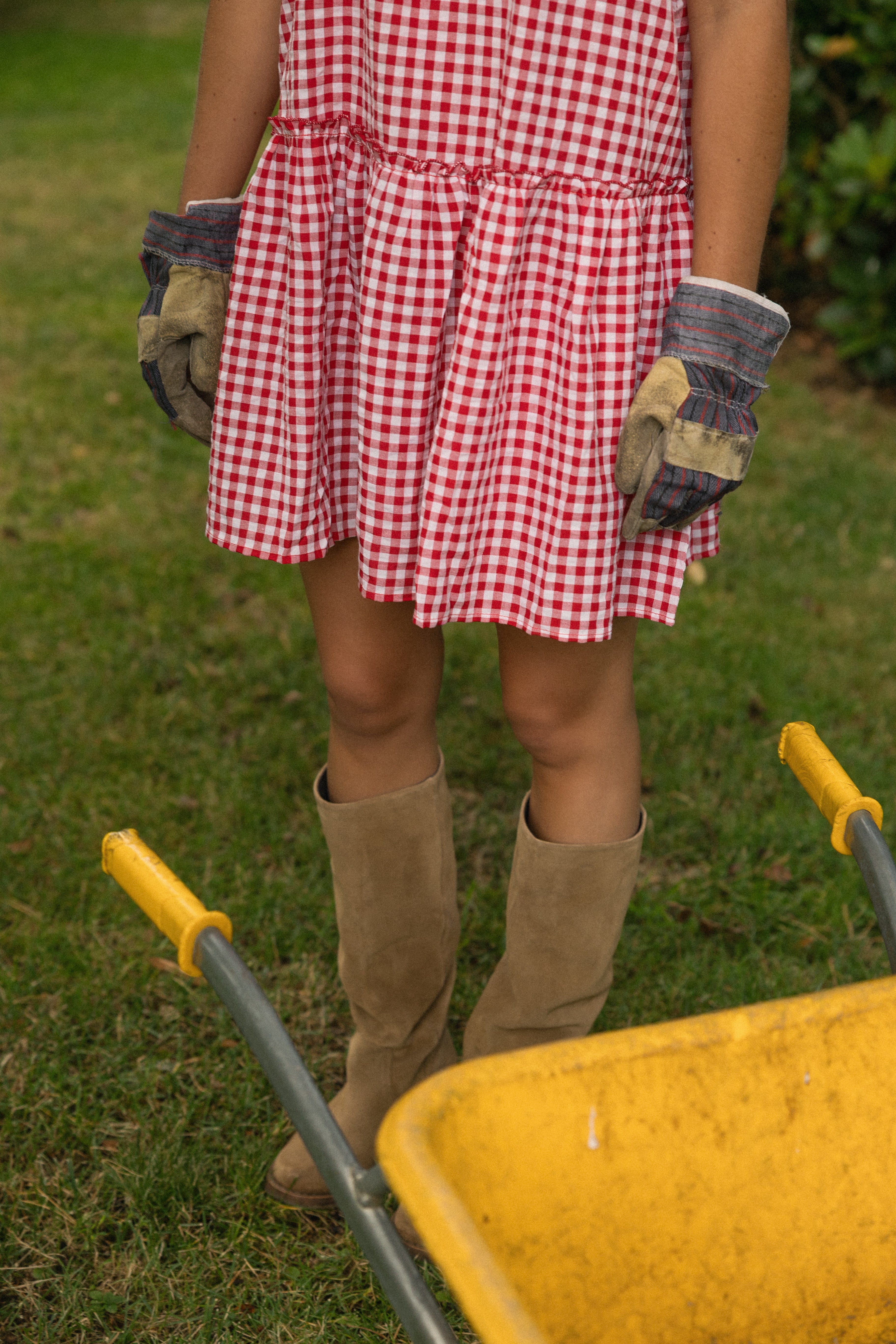 CHECKED EMILY DRESS RED - Image 5