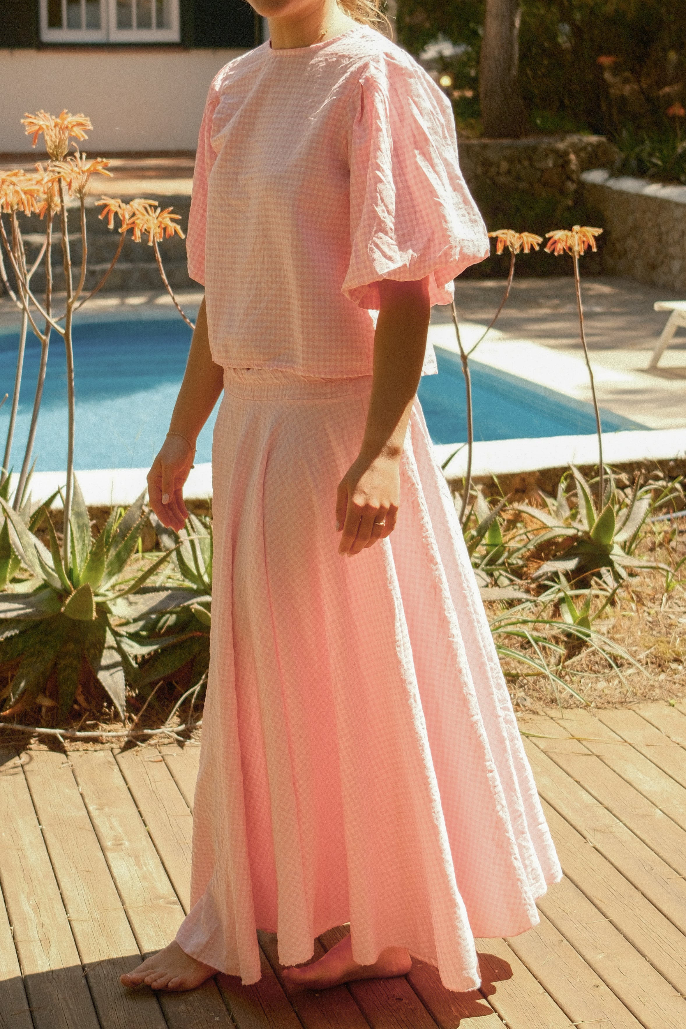 CHECKED MAXI SKIRT PINK - Image 6
