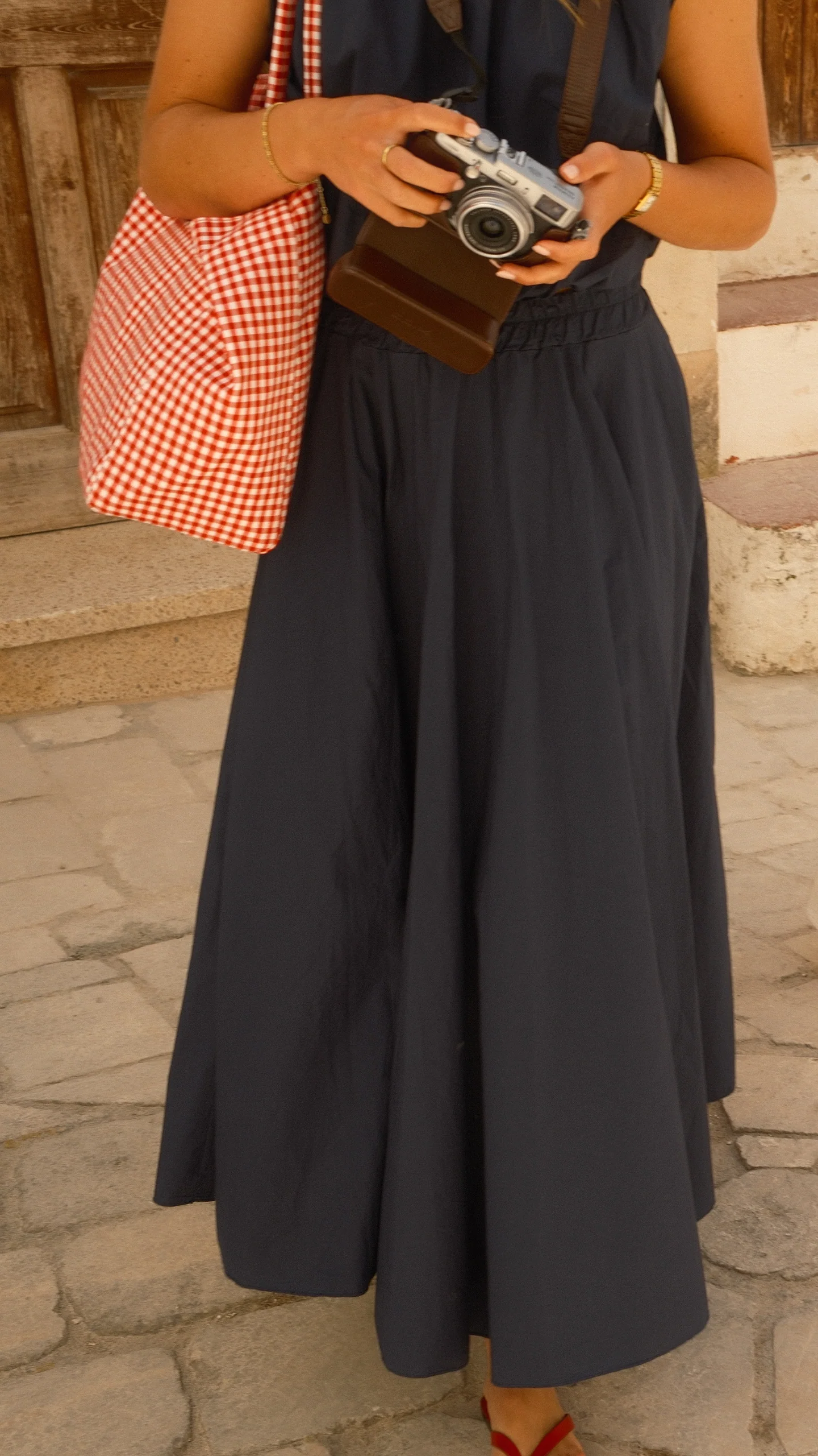 CHECKED MENORCA BAG RED - Image 4