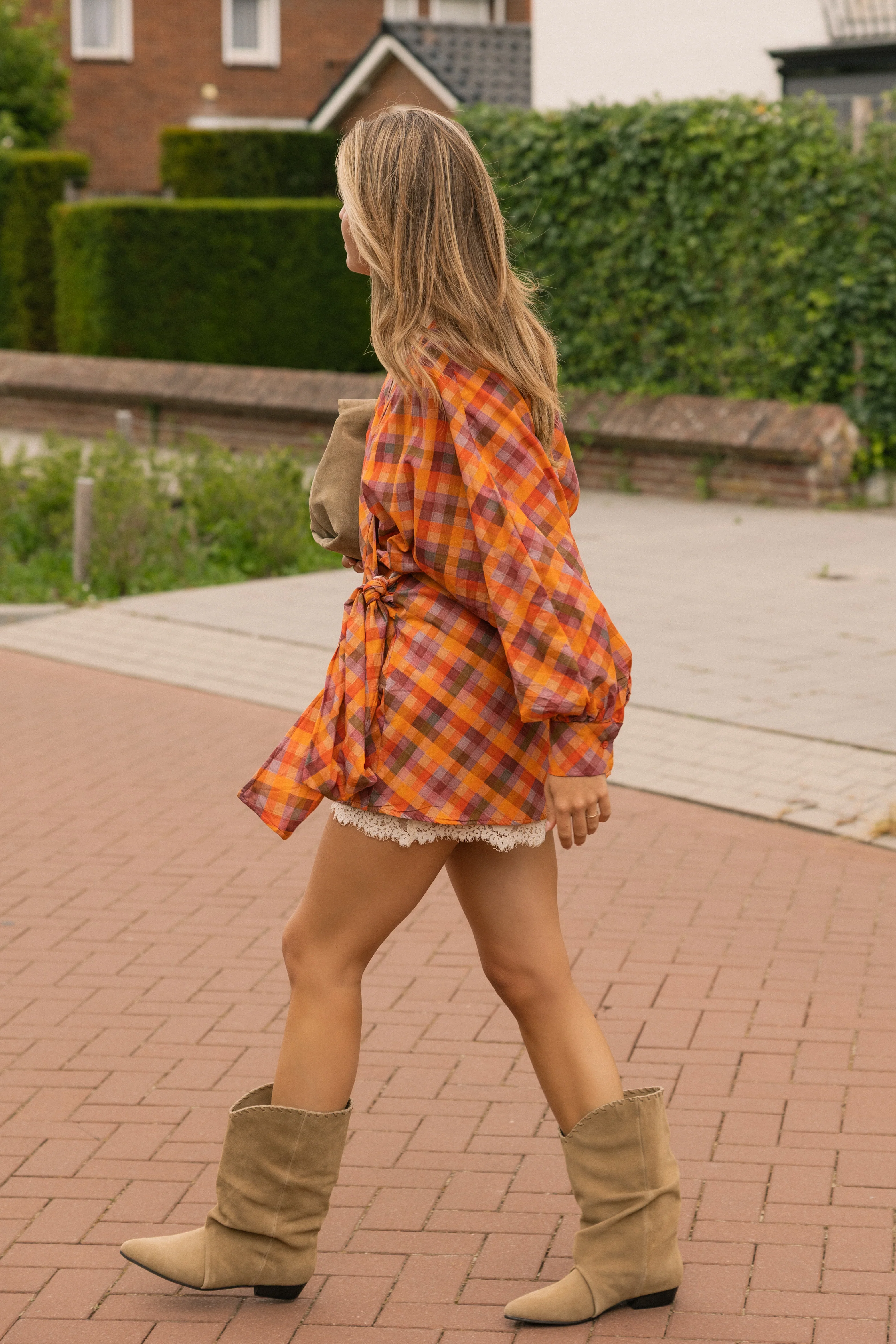 COTTON BAILEY DRESS ORANGE - Image 6