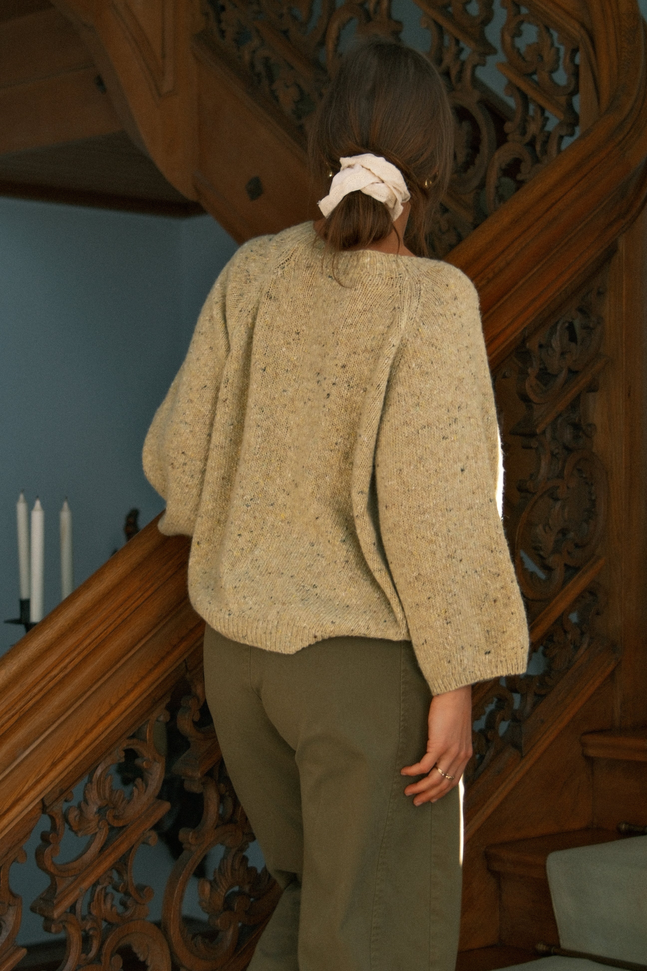COTTON BARREL PANTS KAKI - Image 4