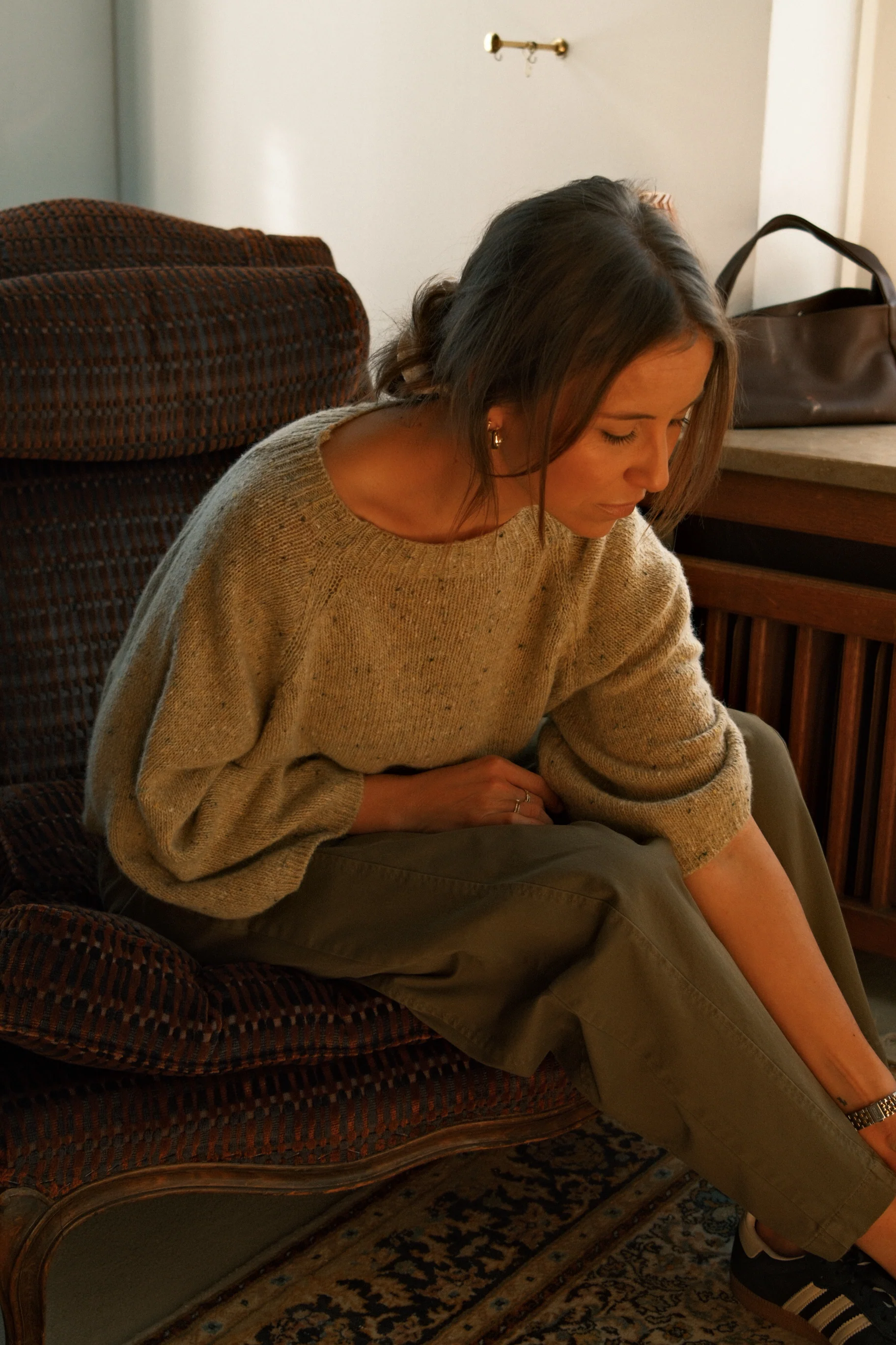 COTTON BARREL PANTS KAKI - Image 7