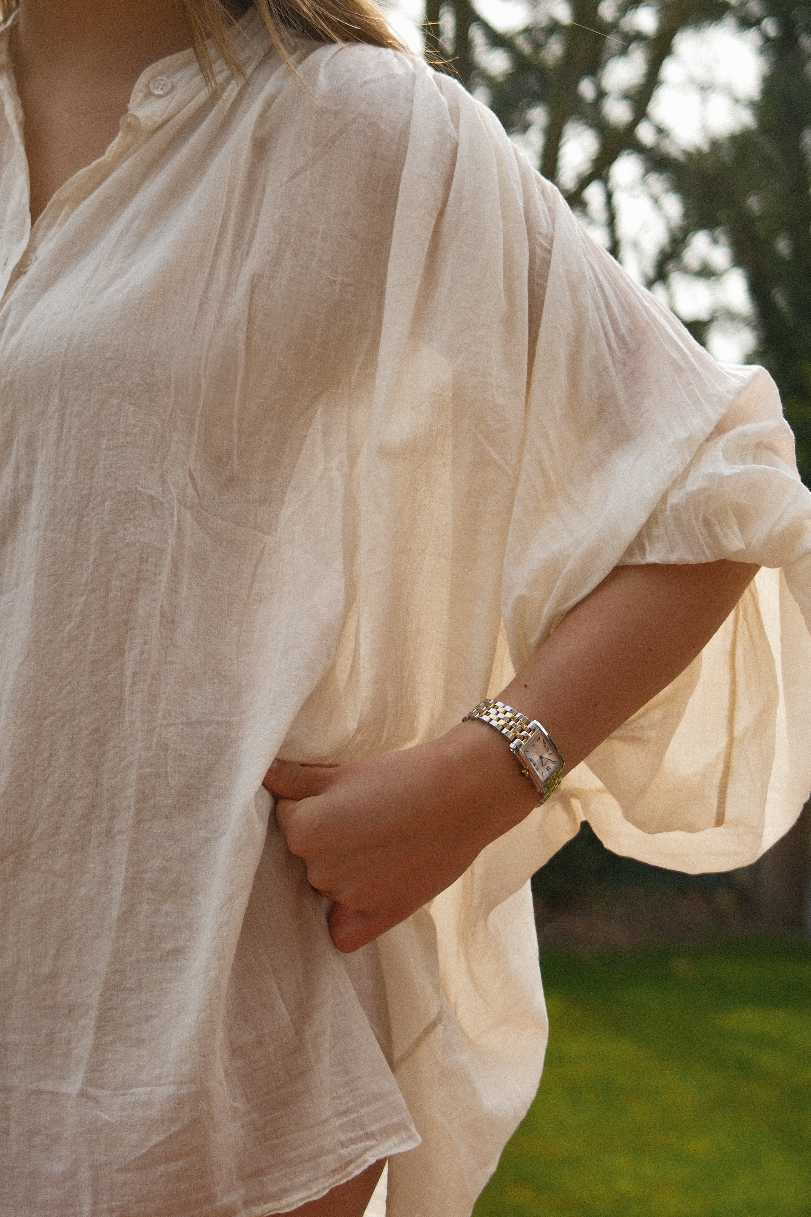 COTTON MAXI BLOUSE OFF WHITE - Image 2