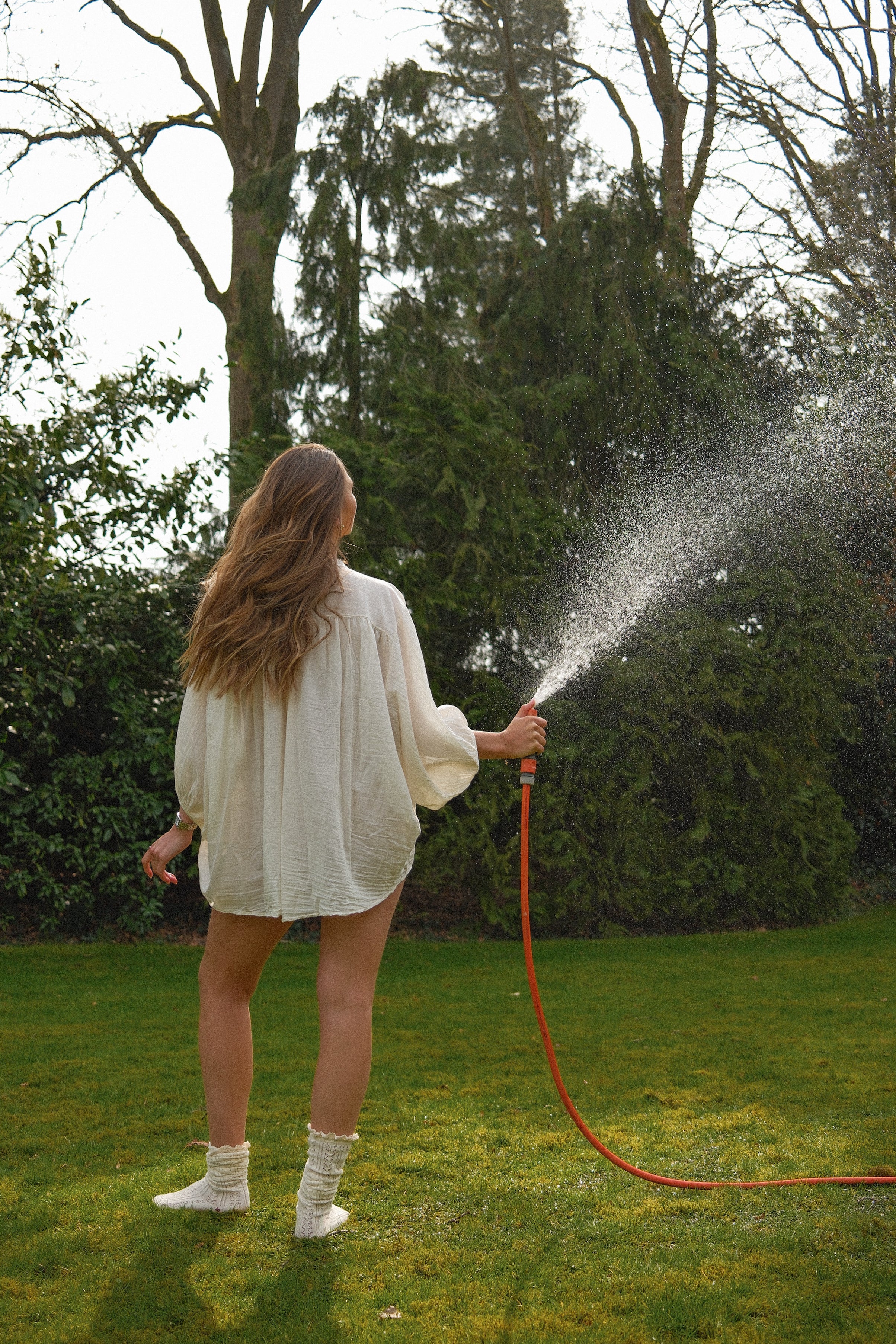 COTTON MAXI BLOUSE OFF WHITE - Image 3