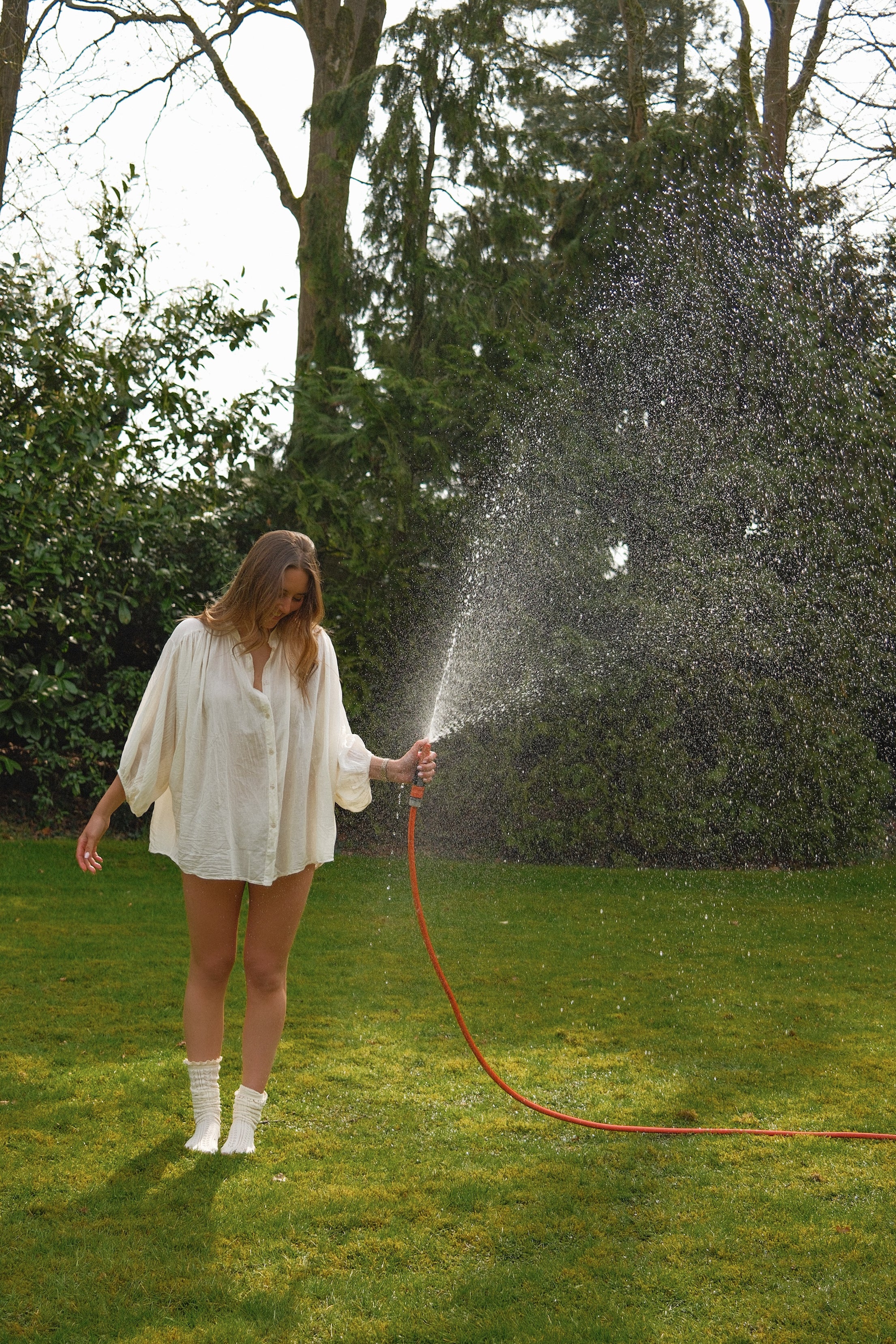COTTON MAXI BLOUSE OFF WHITE - Image 6