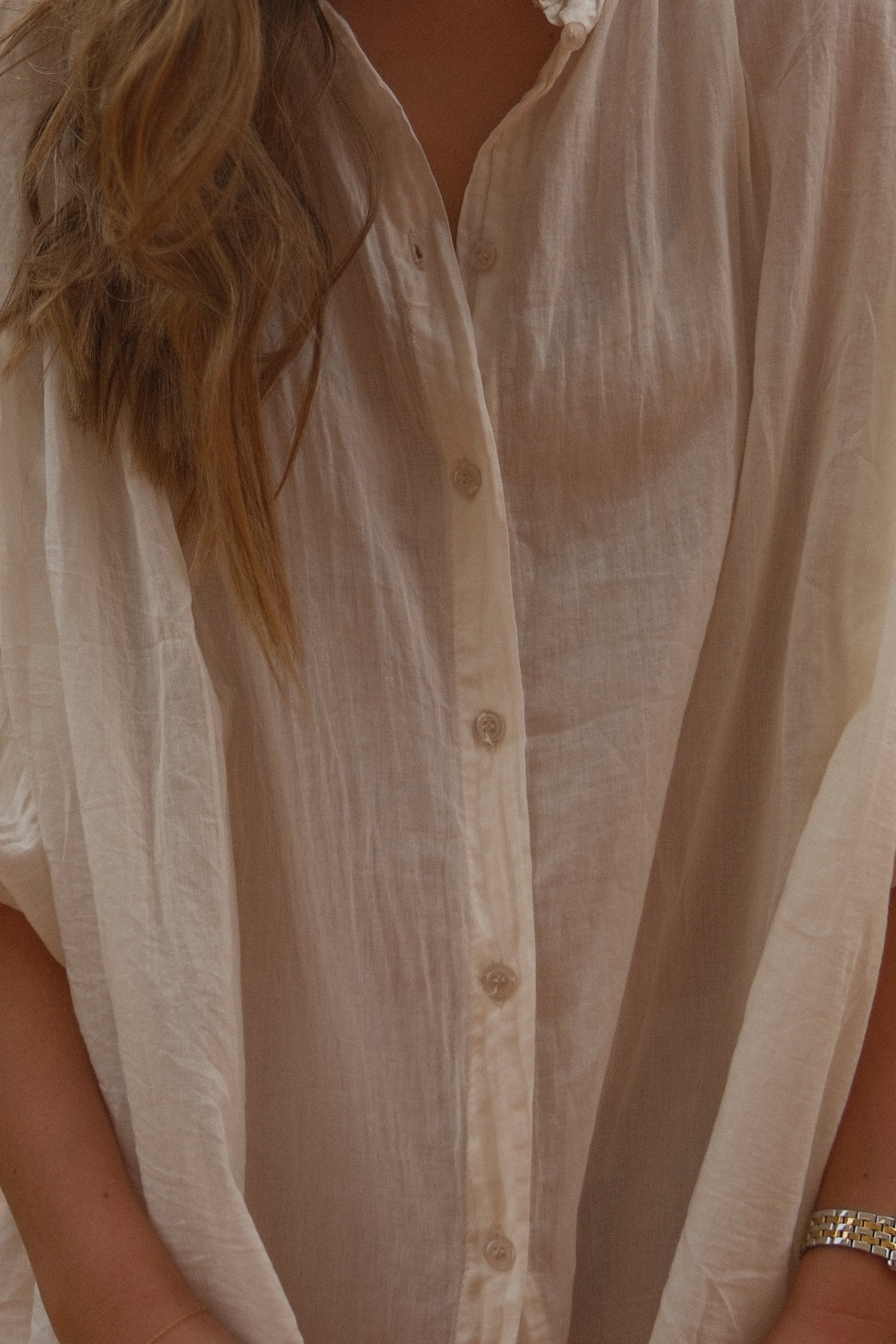 COTTON MAXI BLOUSE OFF WHITE - Image 7