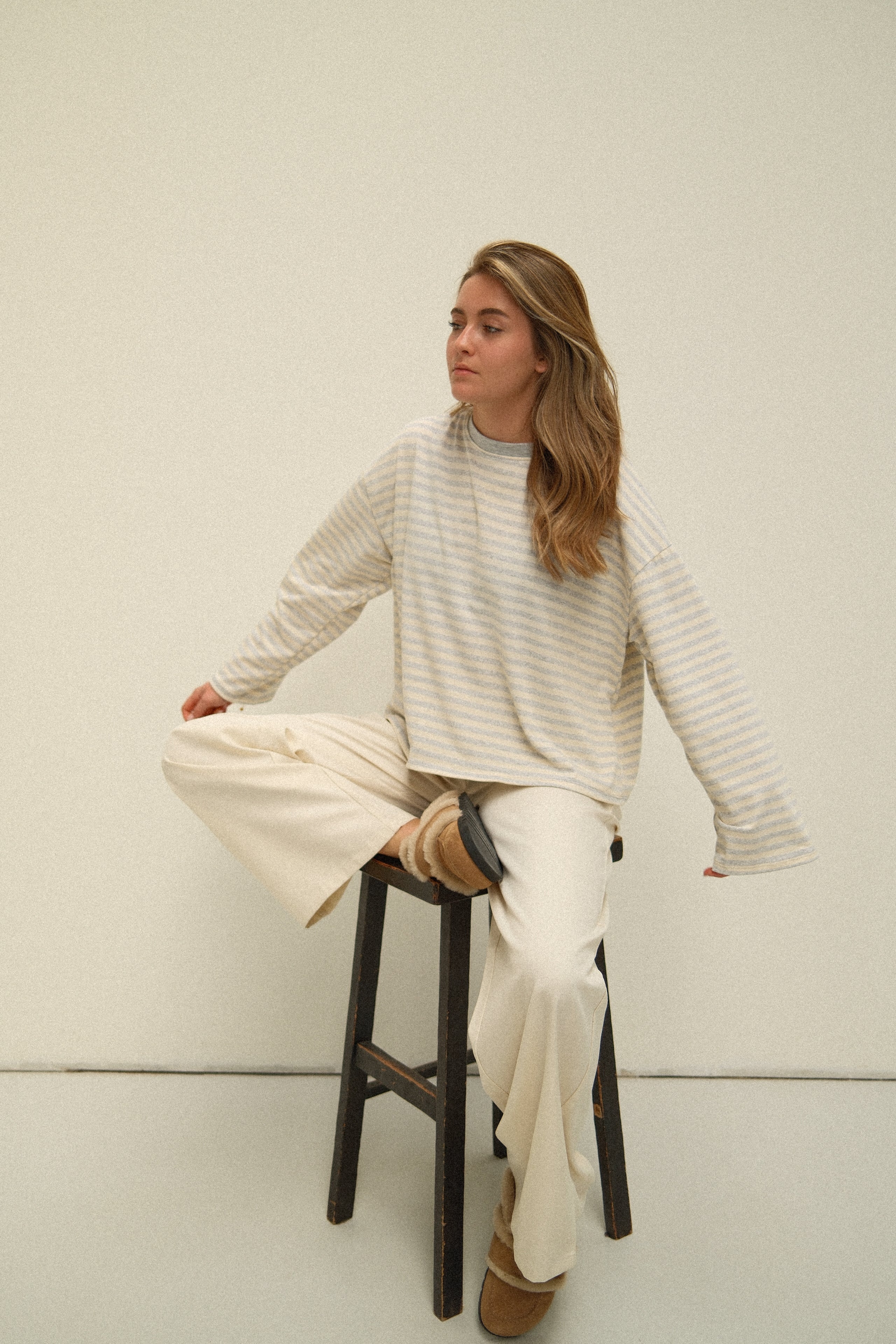 COTTON STRIPED SAMMY TEE GREY - Image 2