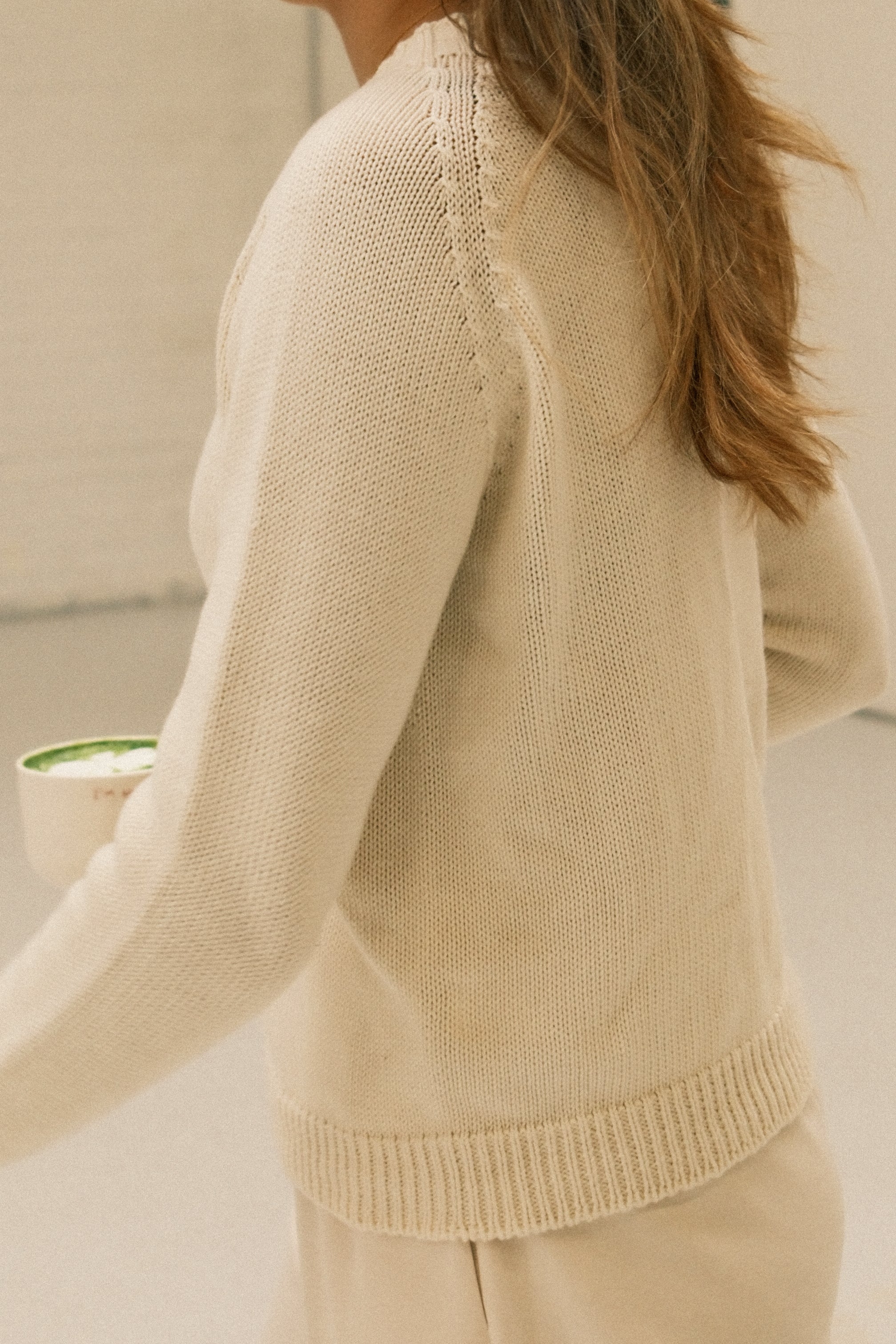 COTTON TESS CARDIGAN ECRU - Image 6
