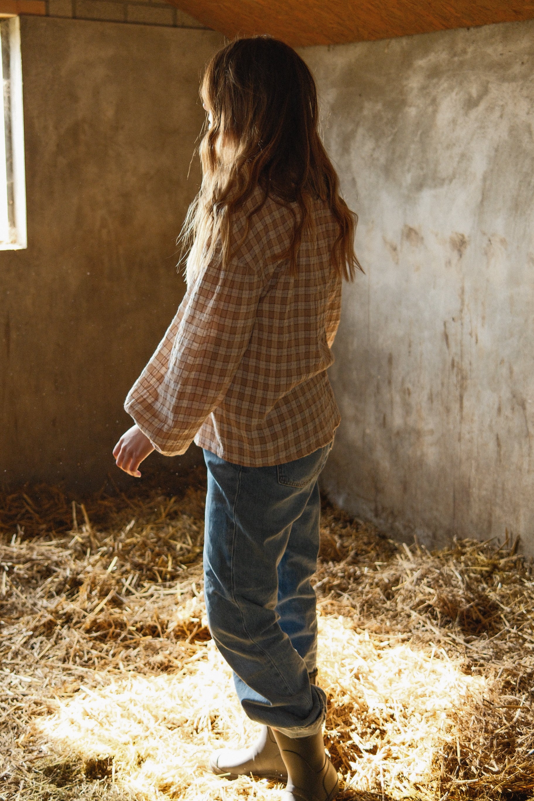 LAUREN CHECKED SHIRT BEIGE - Image 5