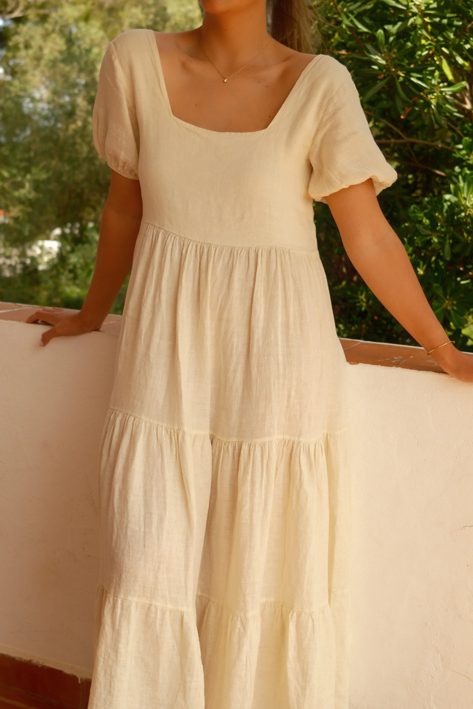 LINNEN HAILEY MAXI DRESS ECRU - Image 3