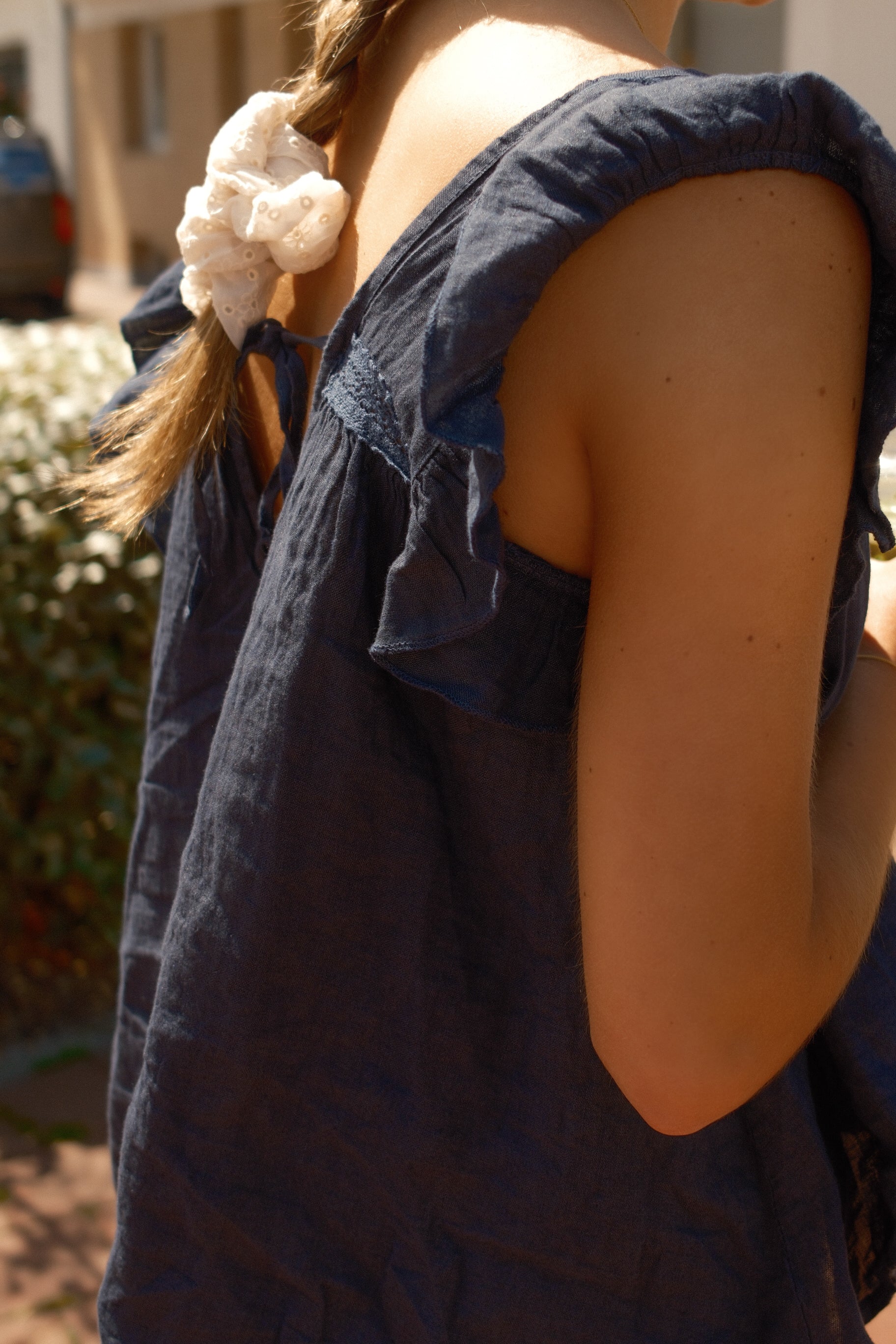 LINNEN JENNY TOP NAVY - Image 3