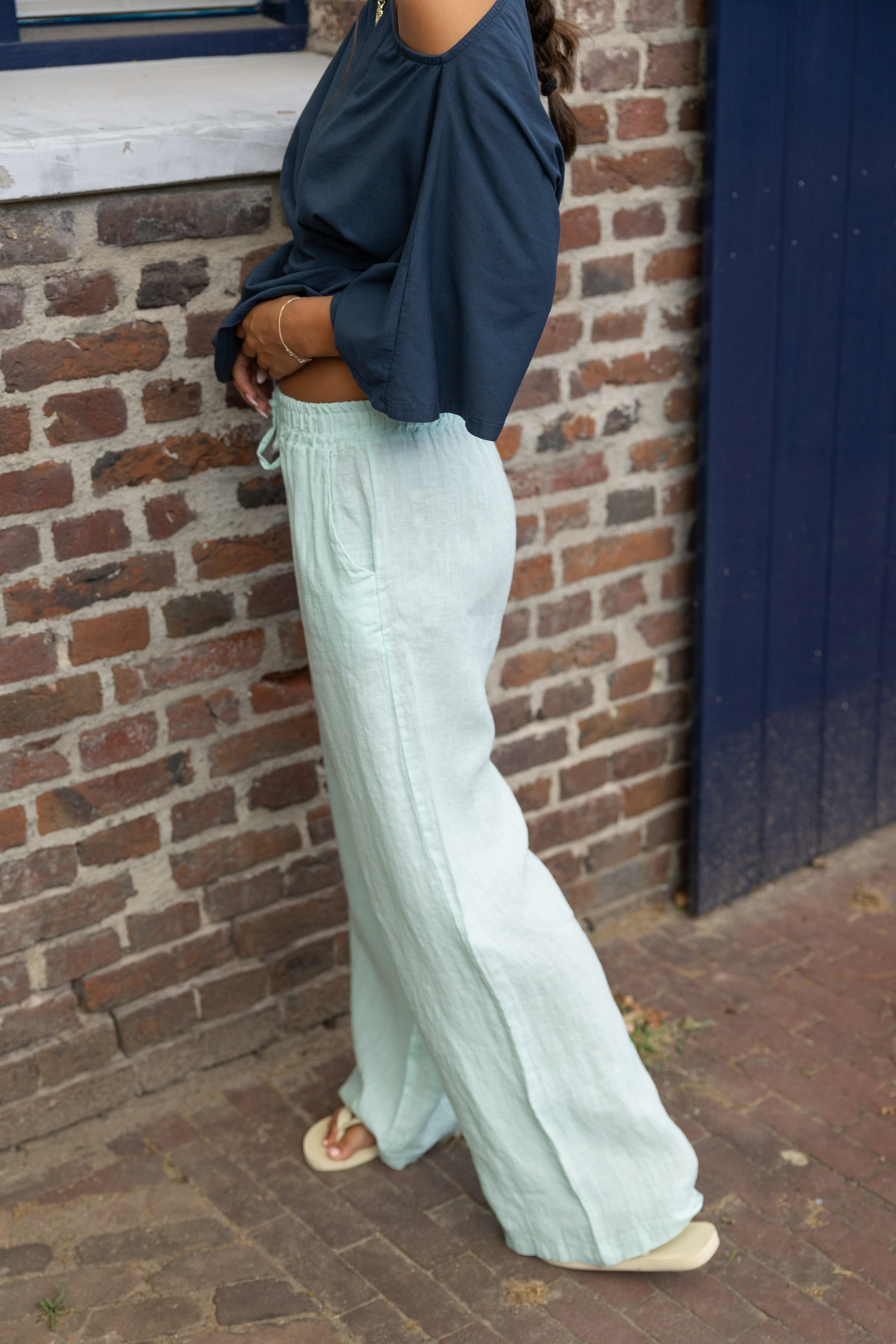 LINNEN RAE PANTS LIGHTGREEN - Image 3