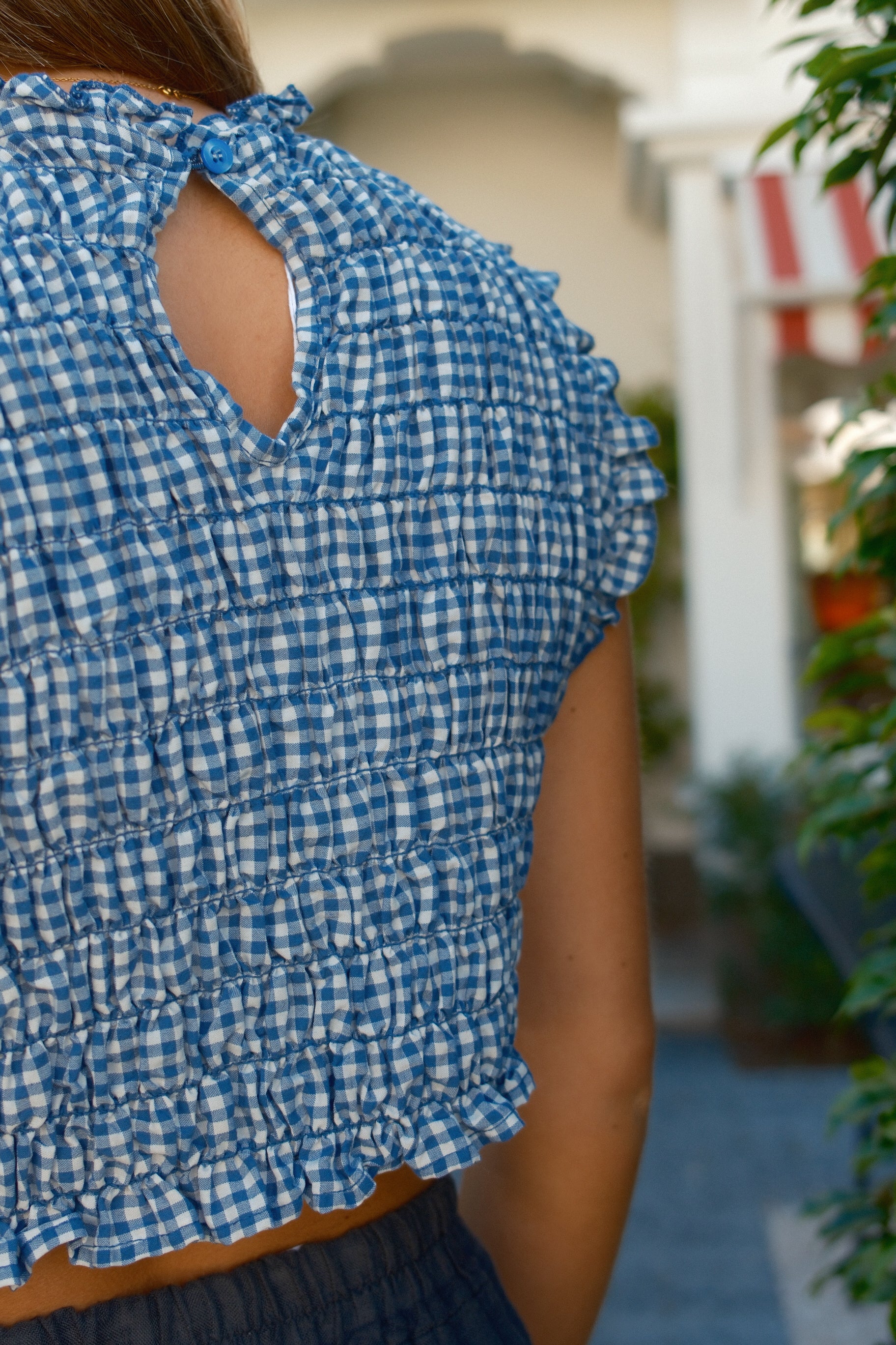 CHARLIE CHECKED TOP NAVY - Image 5