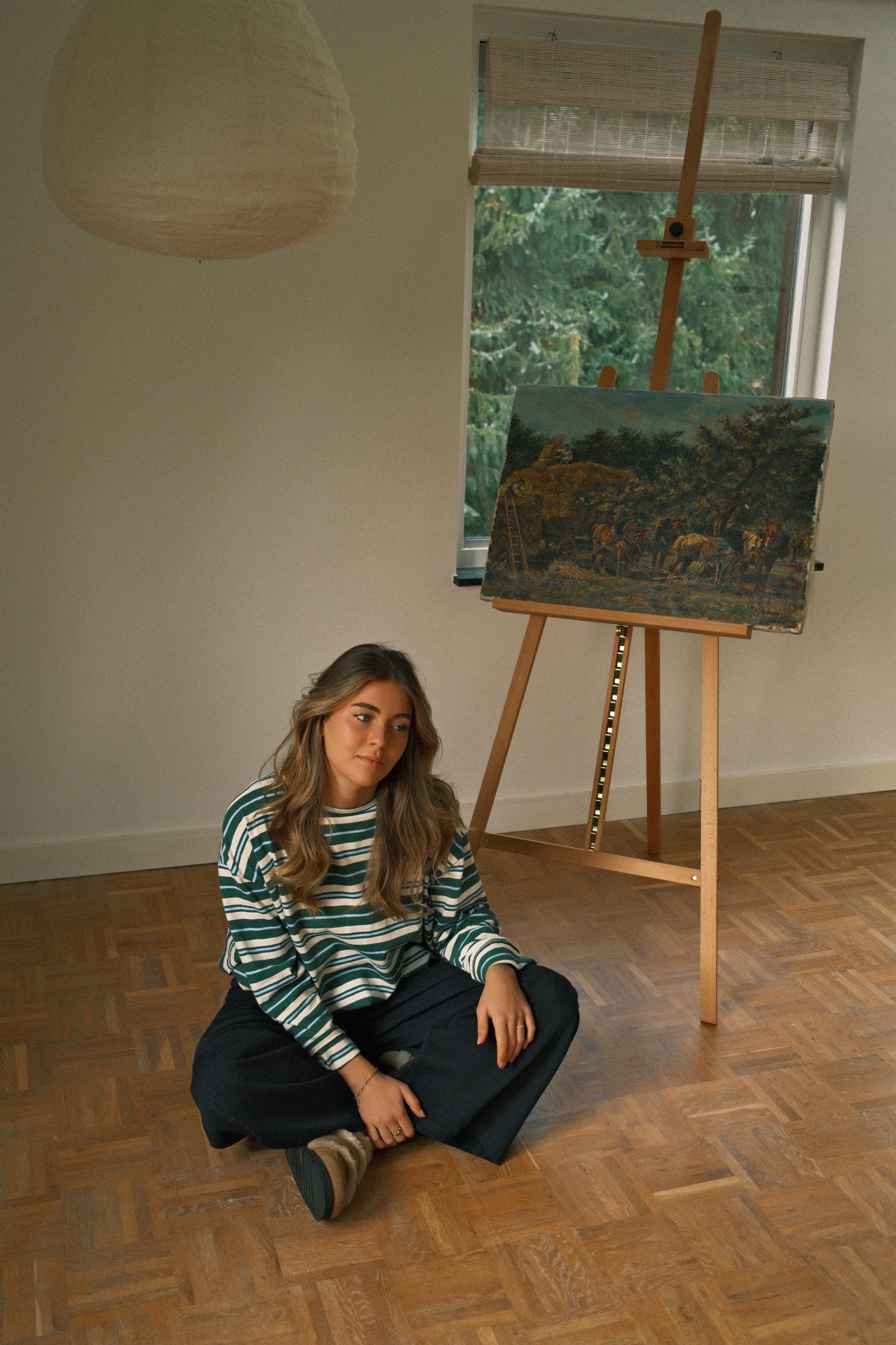 STRIPED ELISE BALLOON LONGSLEEVE GREEN - Image 8