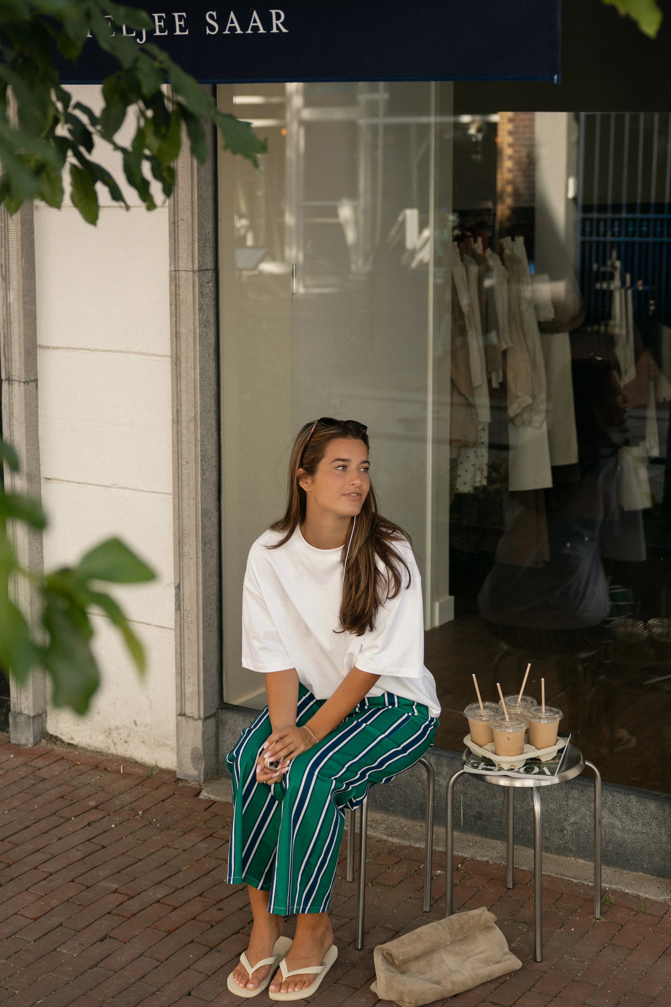 STRIPED EMMA PANTALON GREEN - Image 6