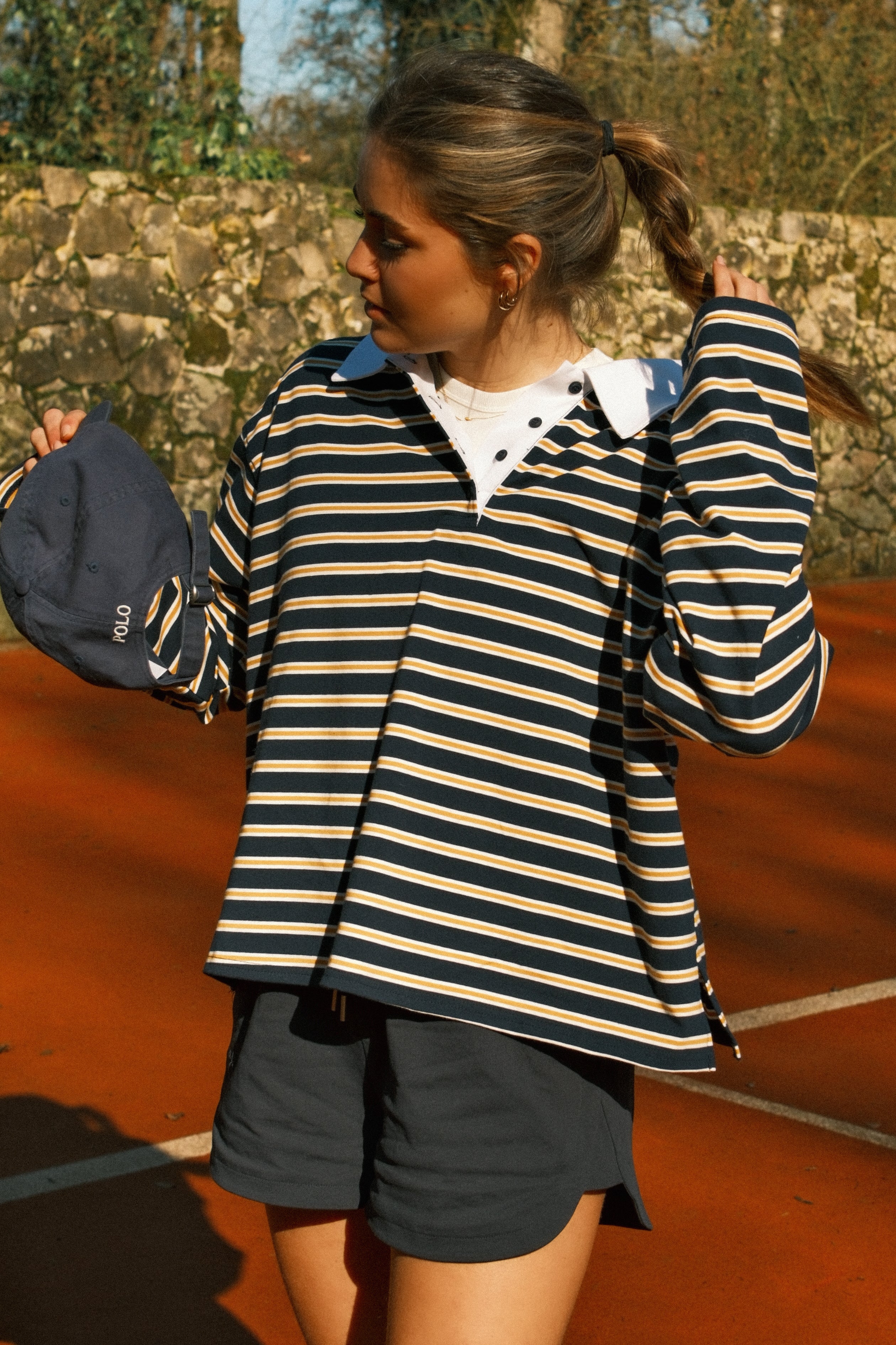 STRIPED HAILEY POLO NAVY - Image 5