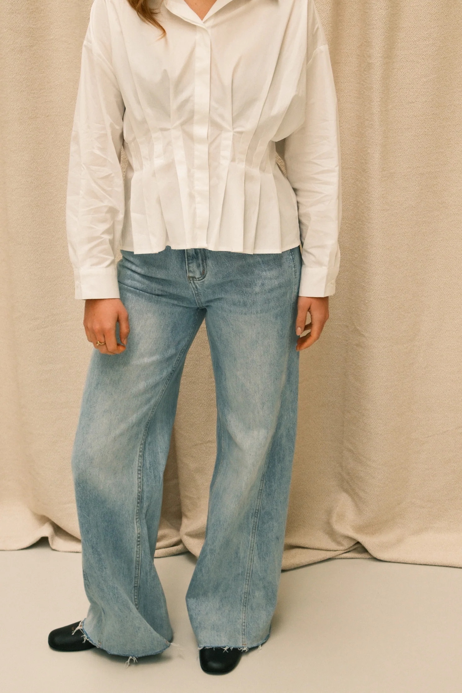 TAILORED COTTON BLOUSE WHITE - Image 3