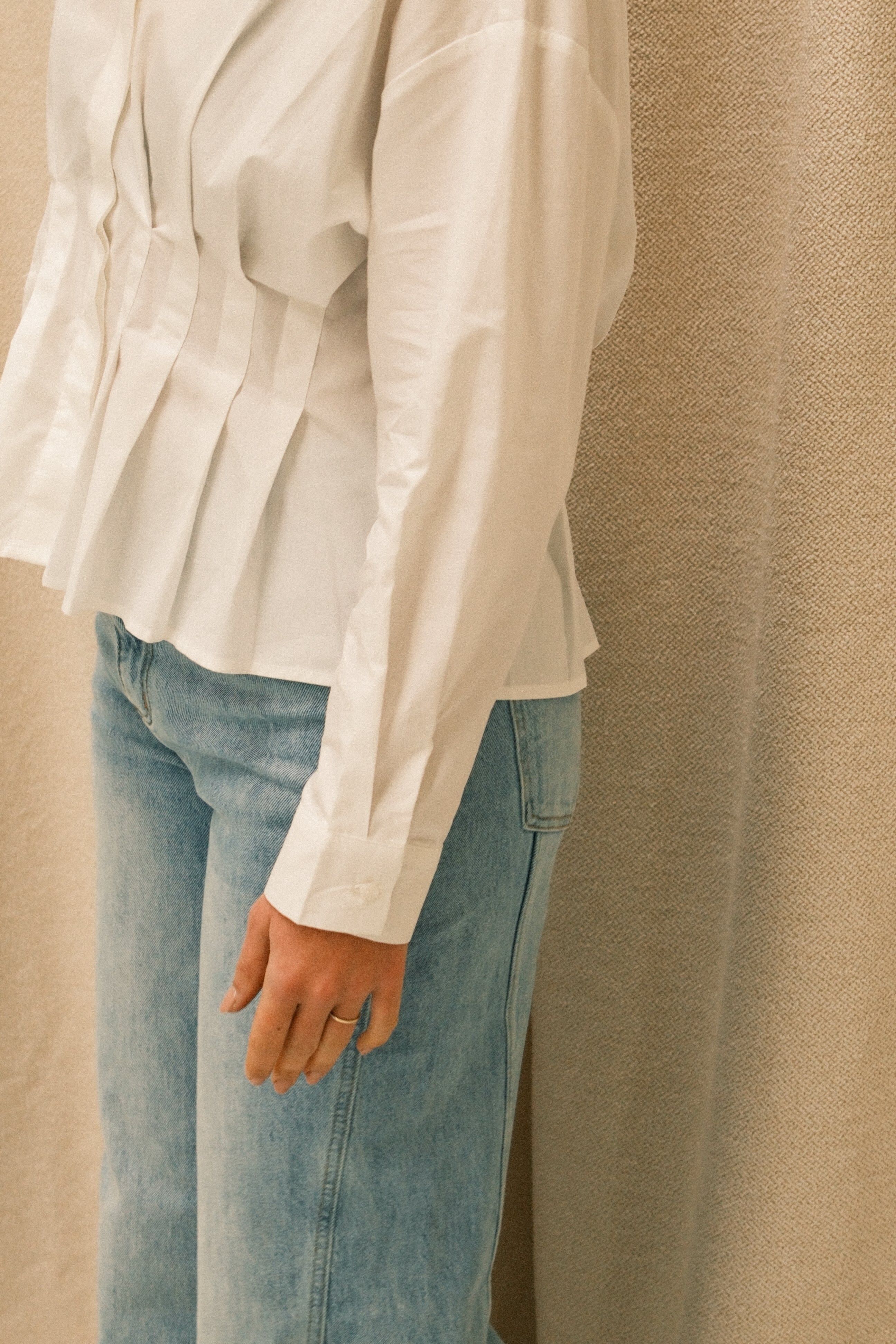 TAILORED COTTON BLOUSE WHITE - Image 8