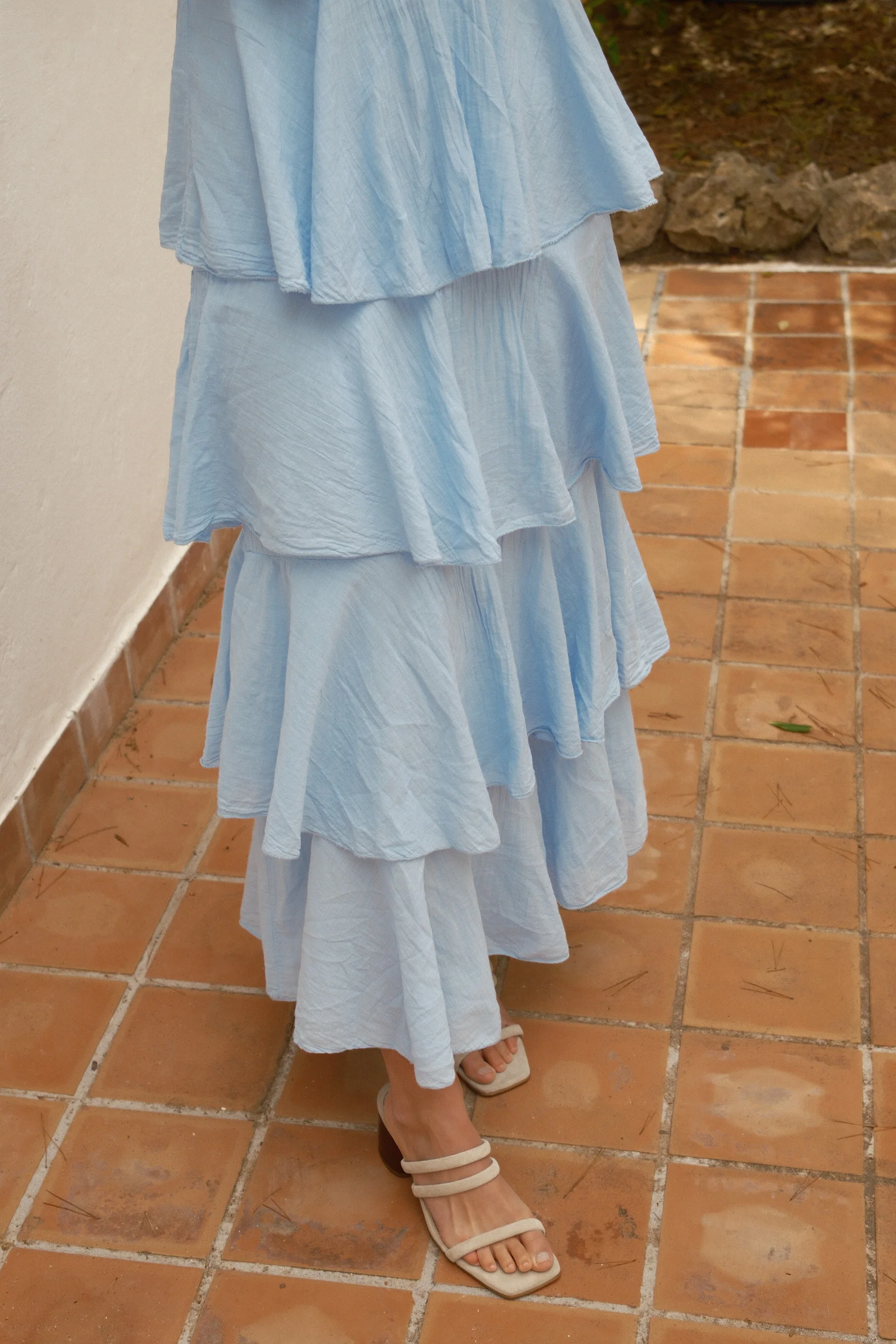 VOLANT MAXI DRESS BABY BLUE - Image 5