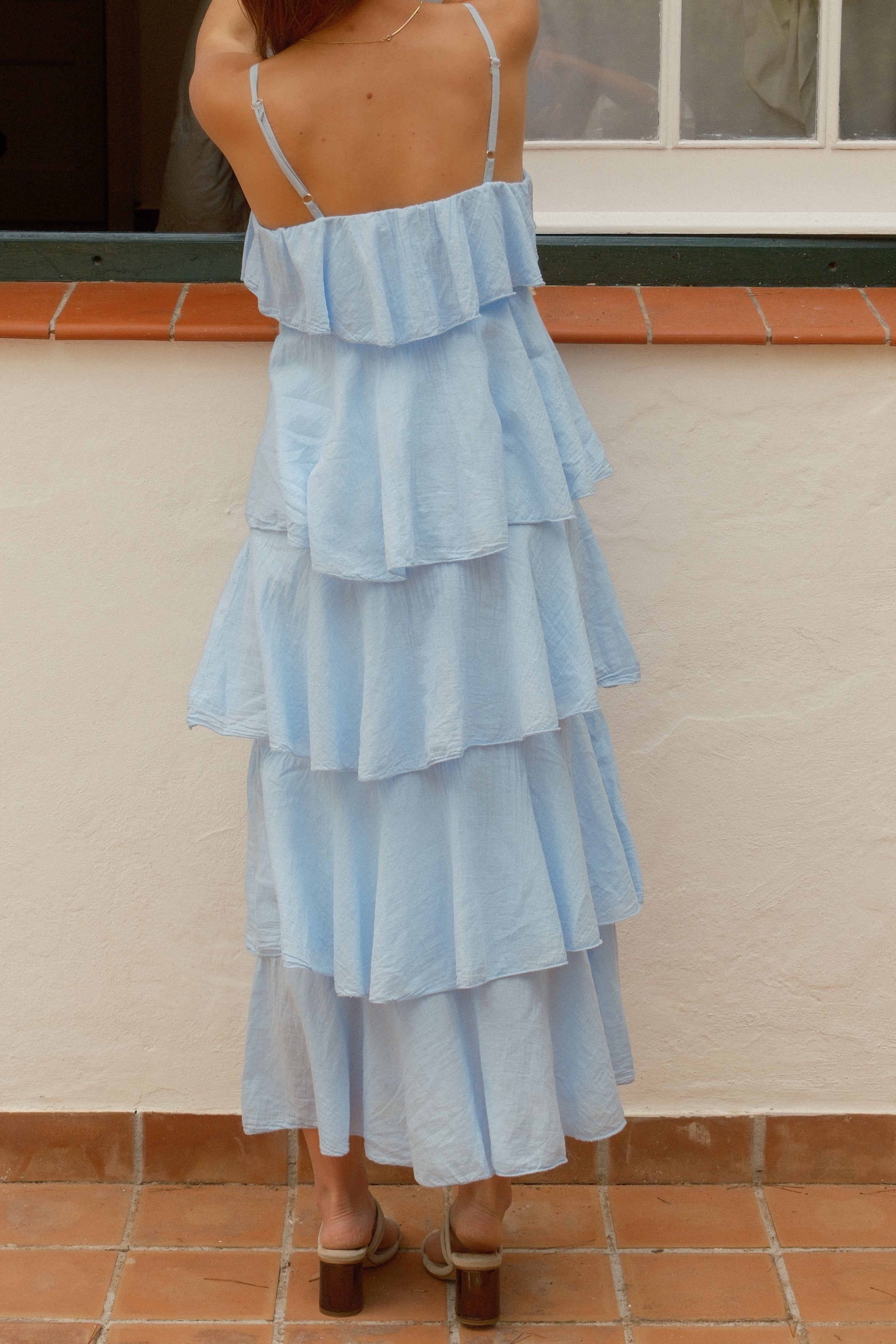 VOLANT MAXI DRESS BABY BLUE - Image 9