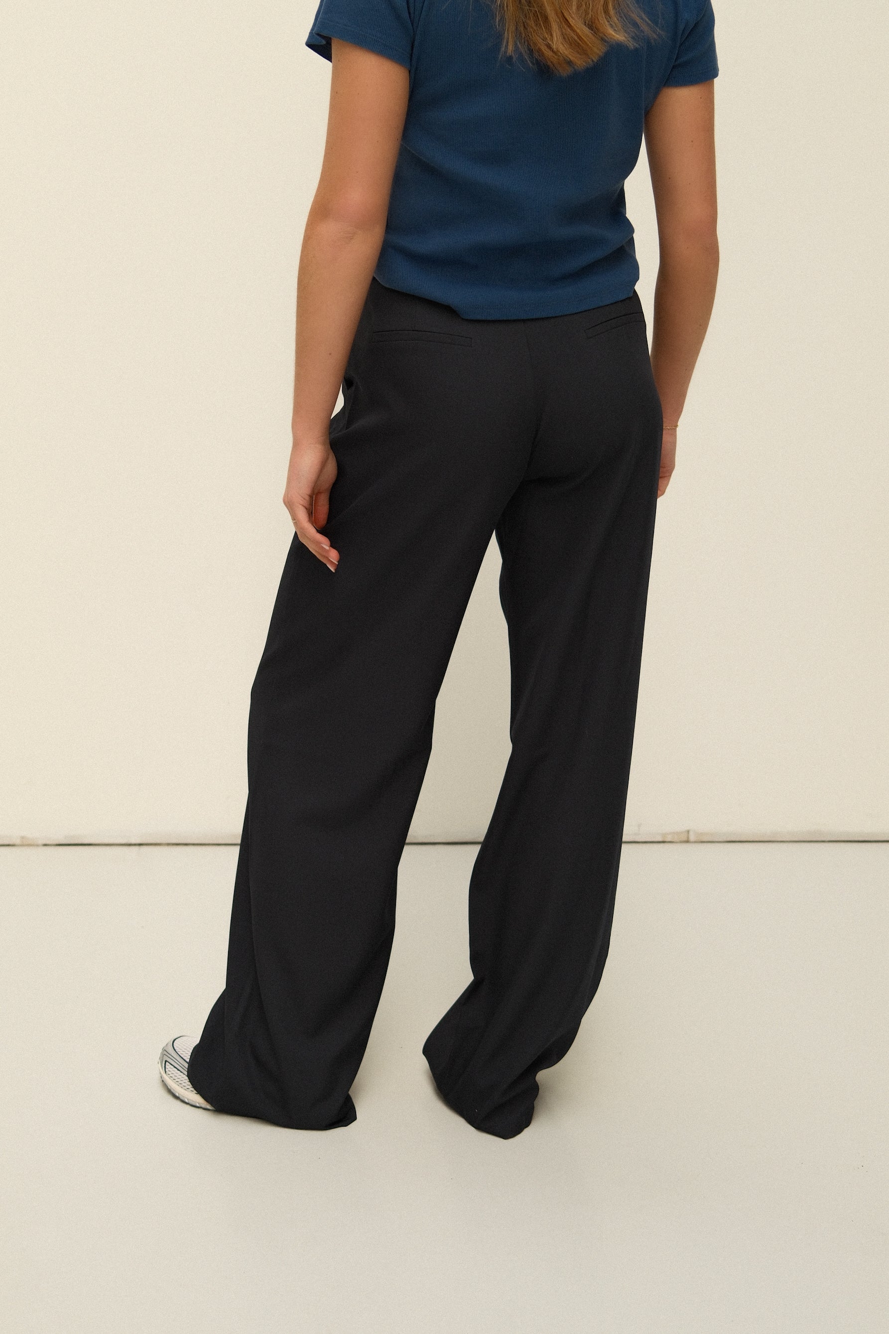 WIDE LEG MID WAIST PANTALON NAVY - Image 4