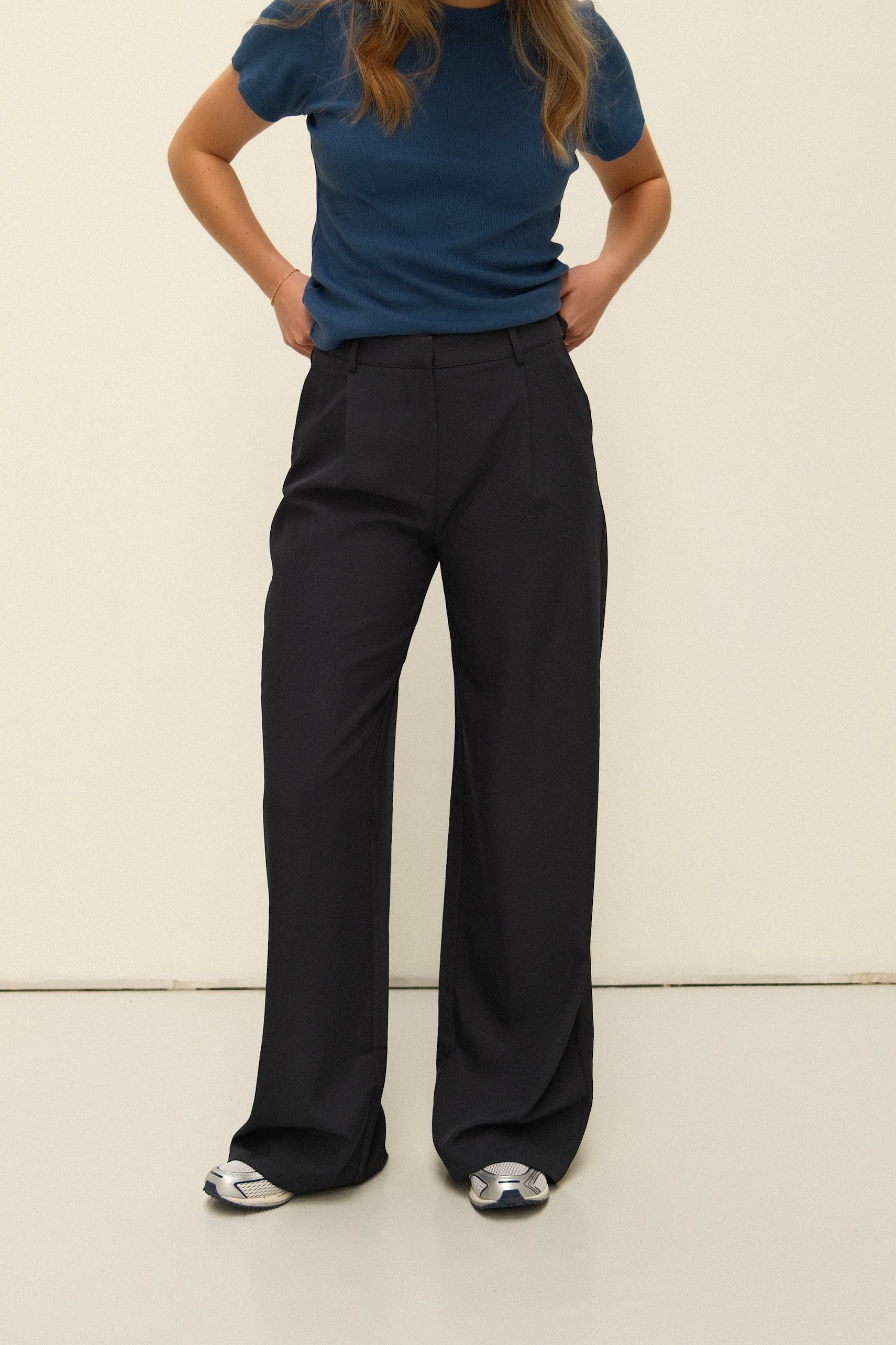 WIDE LEG MID WAIST PANTALON NAVY - Image 5