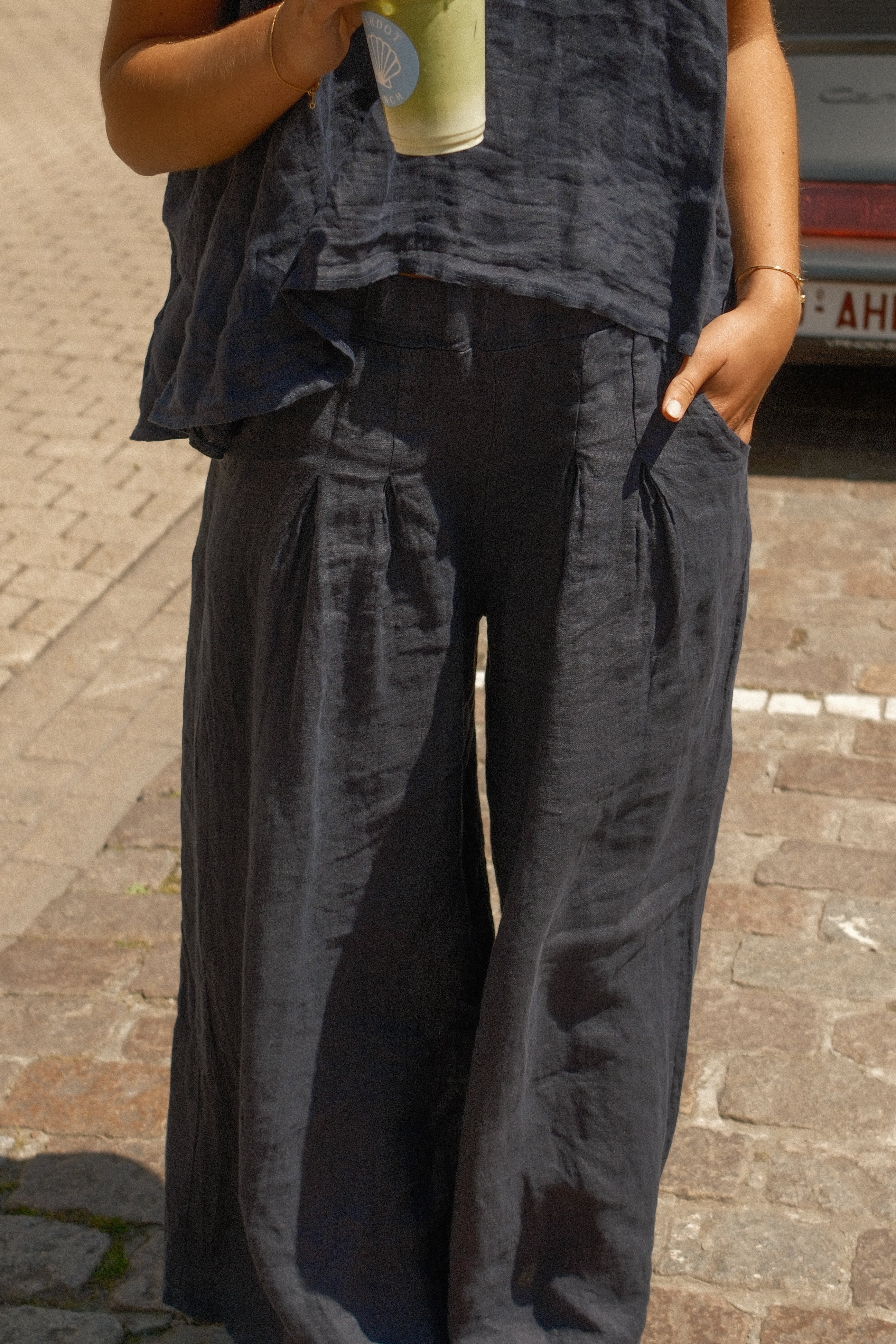WIDE LINNEN PANTALON NAVY - Image 10
