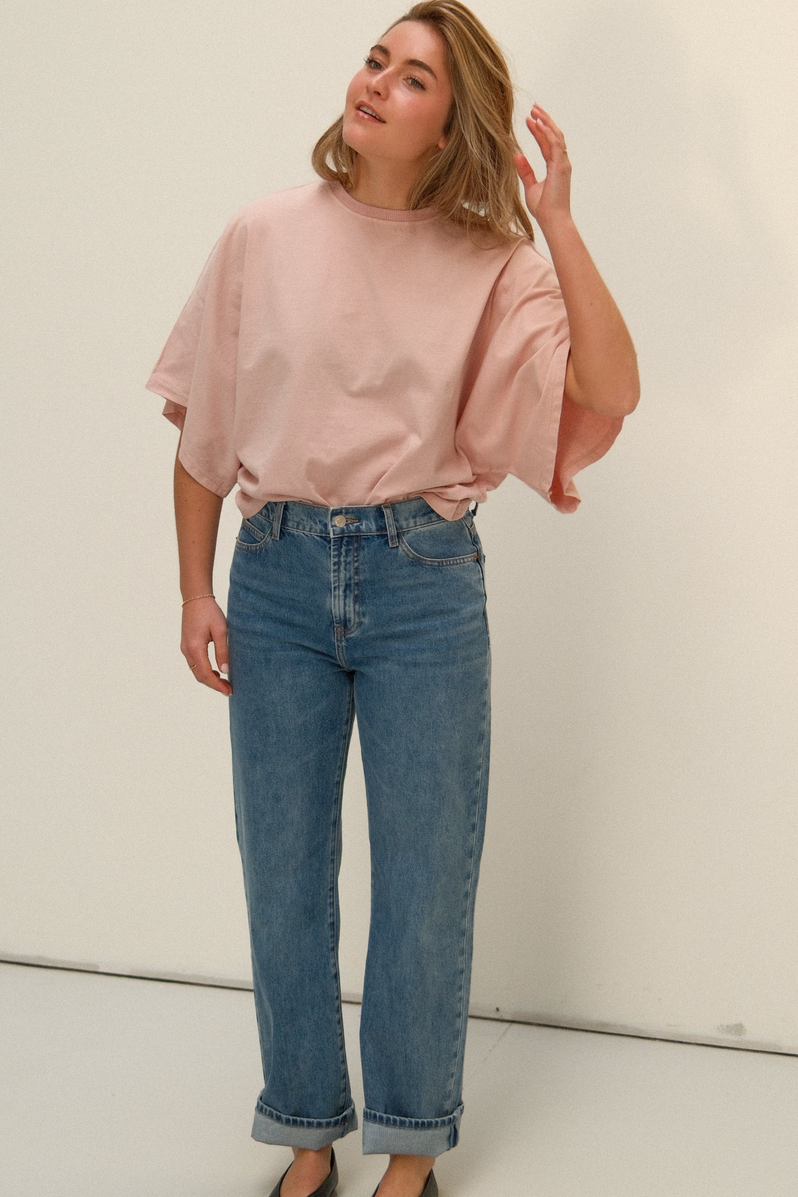WIDE SLEEVE SAAR TEE OLD PINK - Image 4