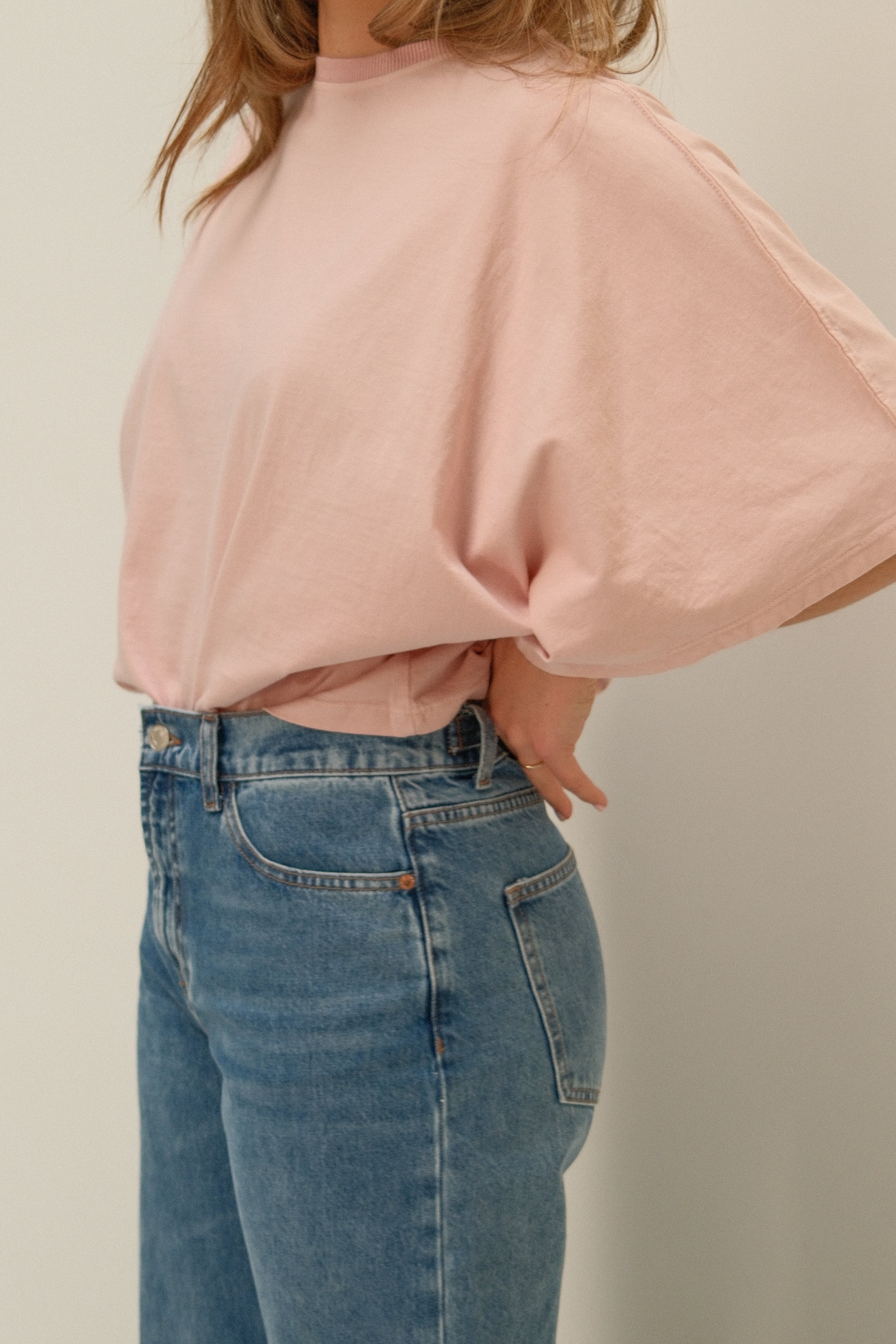 WIDE SLEEVE SAAR TEE OLD PINK - Image 5